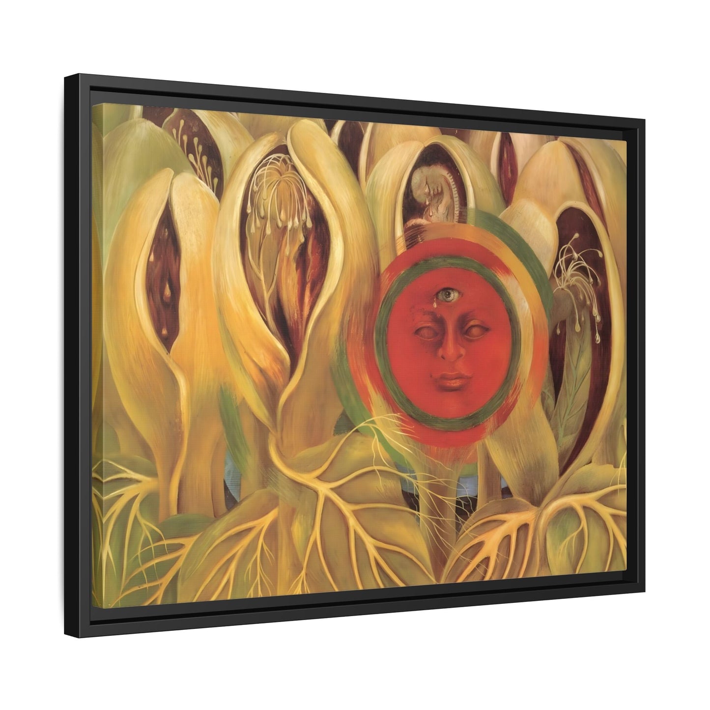 Sun and Life Canvas Print - Framed Kahlo Wall Art Painting