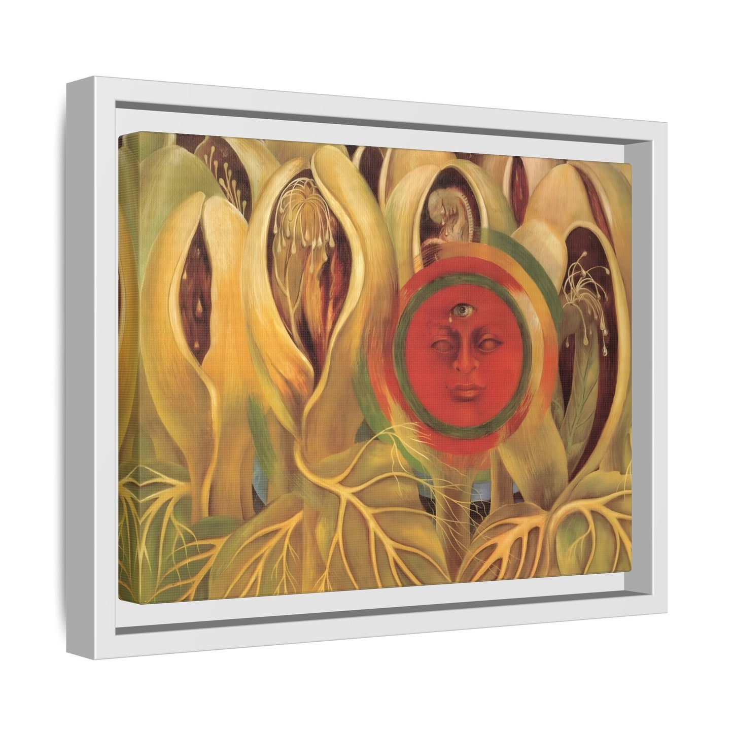 Sun and Life Canvas Print - Framed Kahlo Wall Art Painting