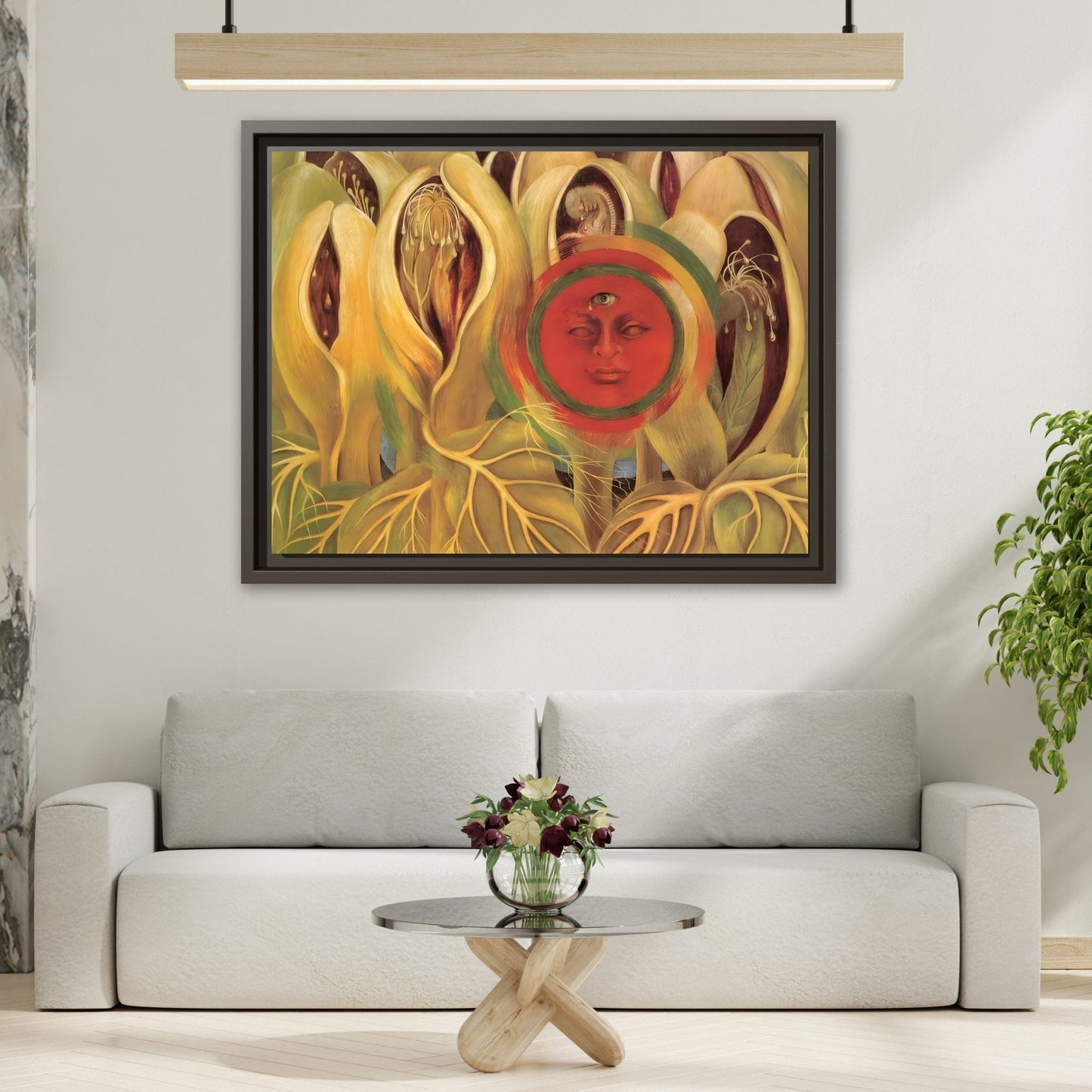 Sun and Life Canvas Print - Framed Kahlo Wall Art Painting
