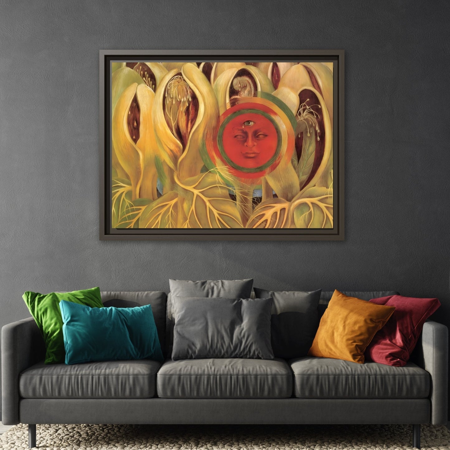 Sun and Life Canvas Print - Framed Kahlo Wall Art Painting