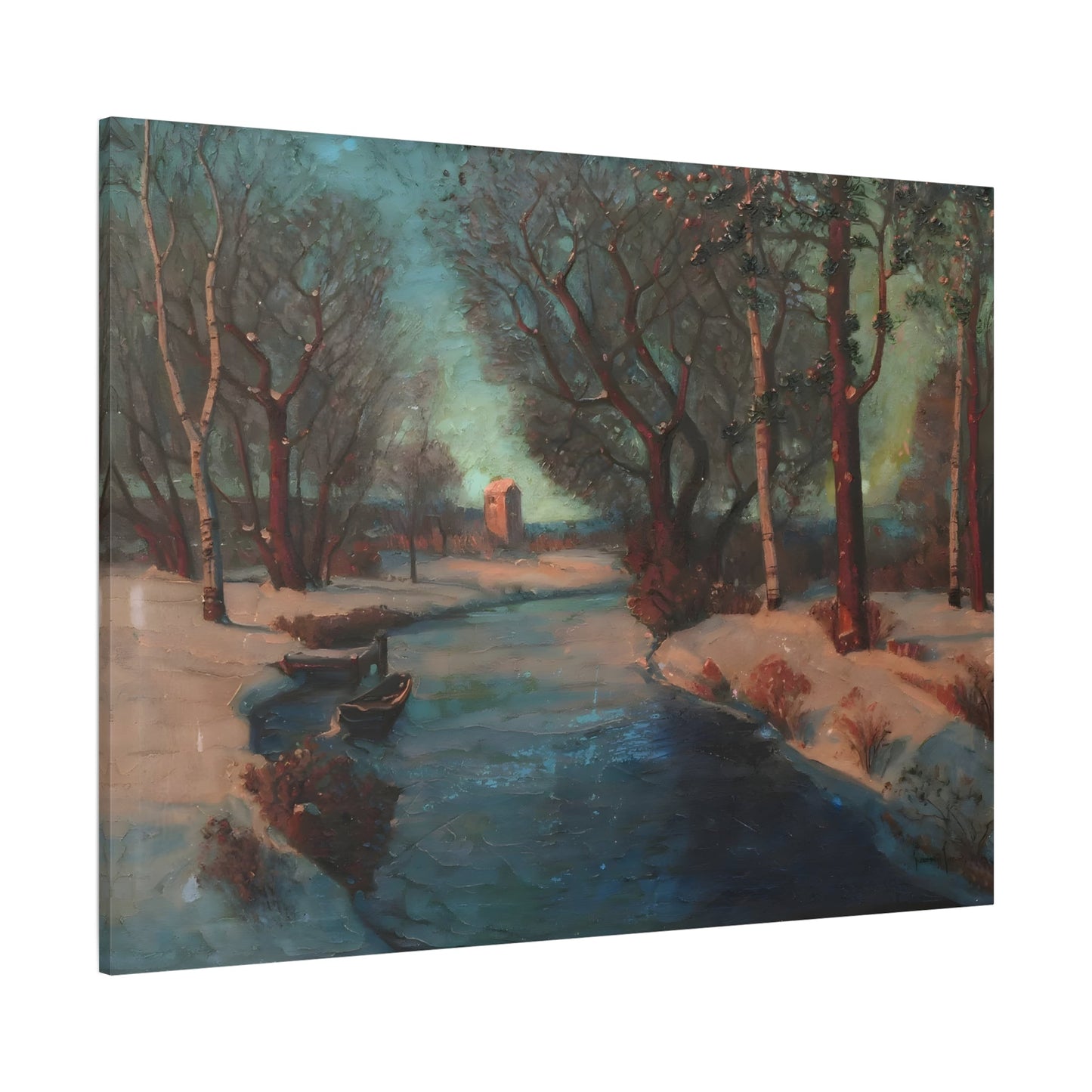 Svend Rasmussen Svendsen Norwegian Mill Stream Canvas Wall Art Print