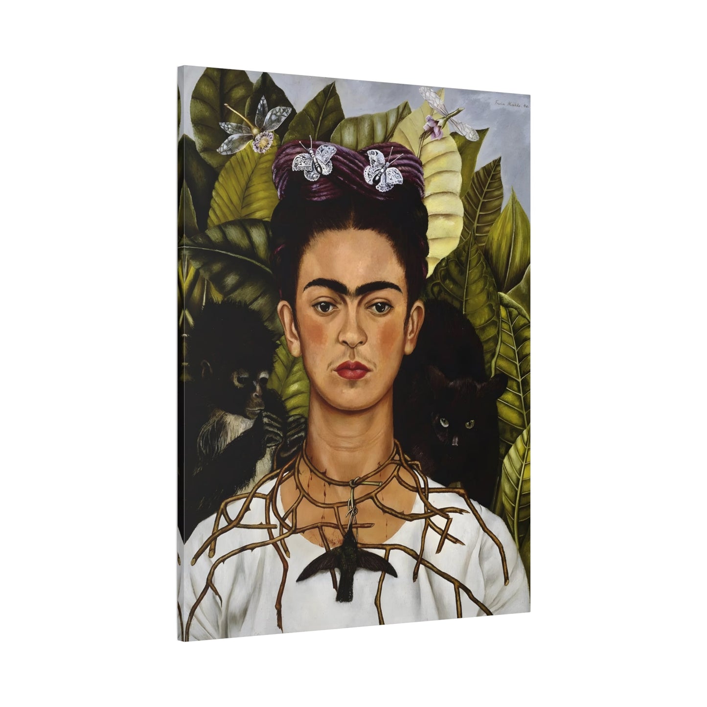 Thorn Necklace Hummingbird Mexican Kahlo Canvas Print