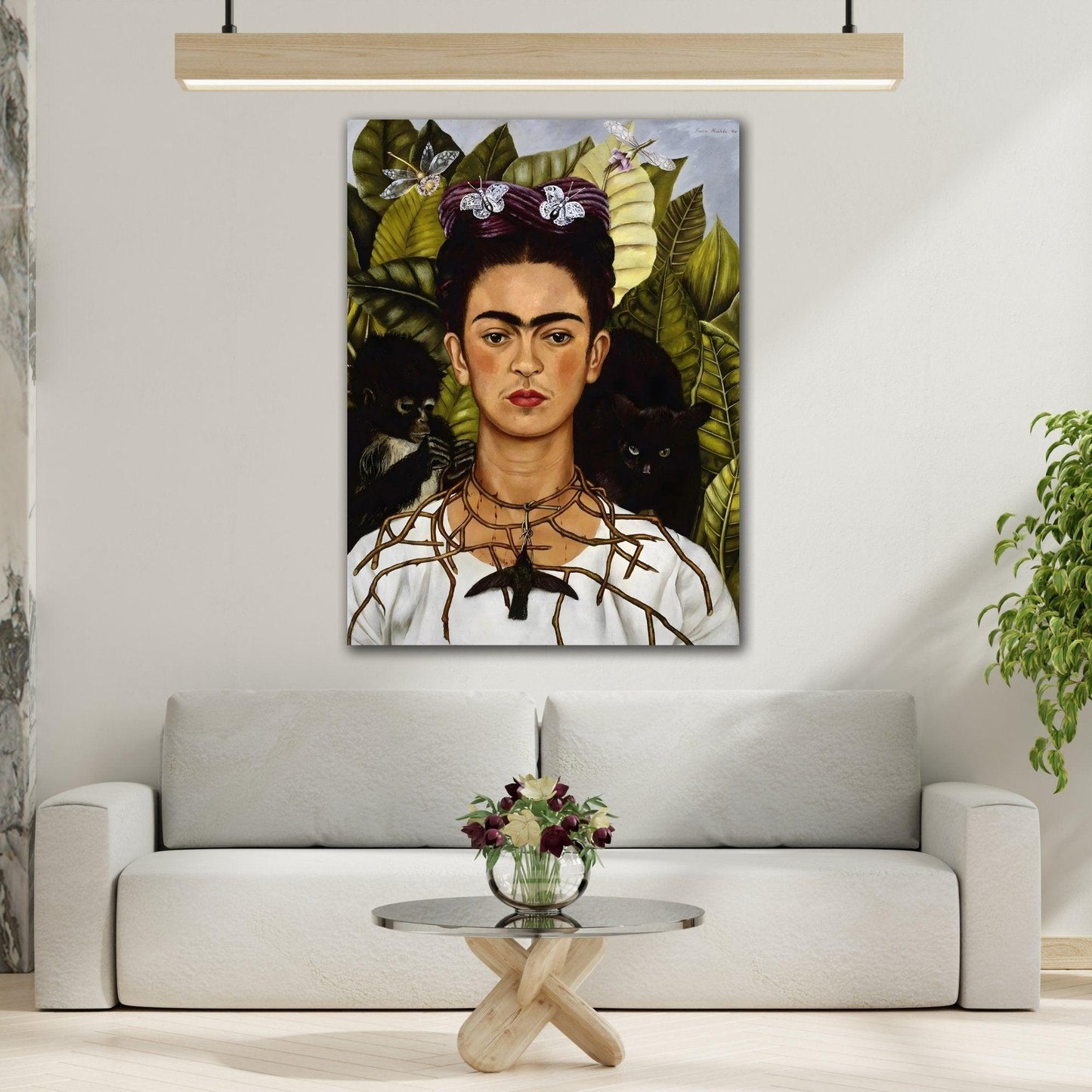 Thorn Necklace Hummingbird Mexican Kahlo Canvas Print