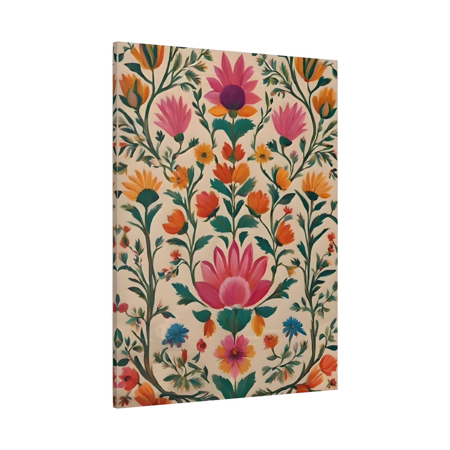 Traditional Indian Floral Canvas Folk Art Print