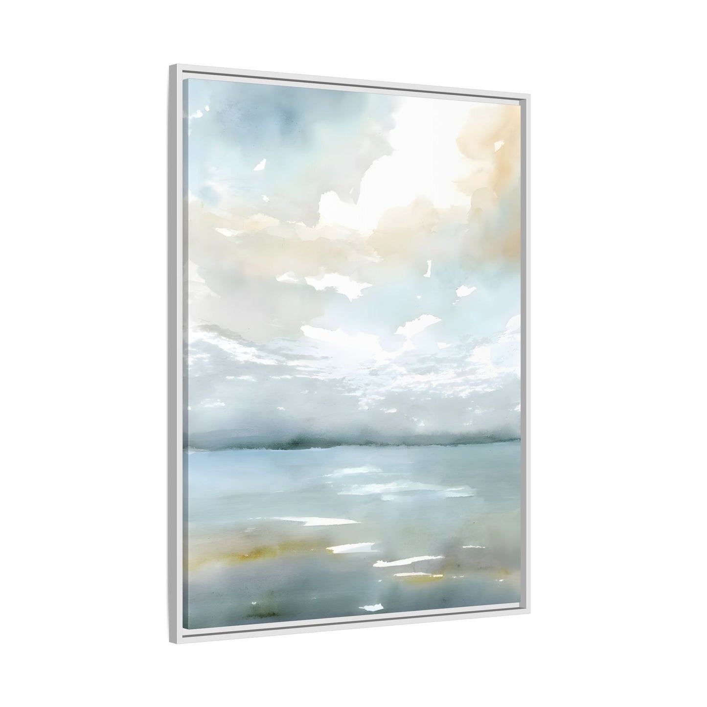Tranquil Waters Calming Canvas Art - Coastal Landscape Neutral Seascape