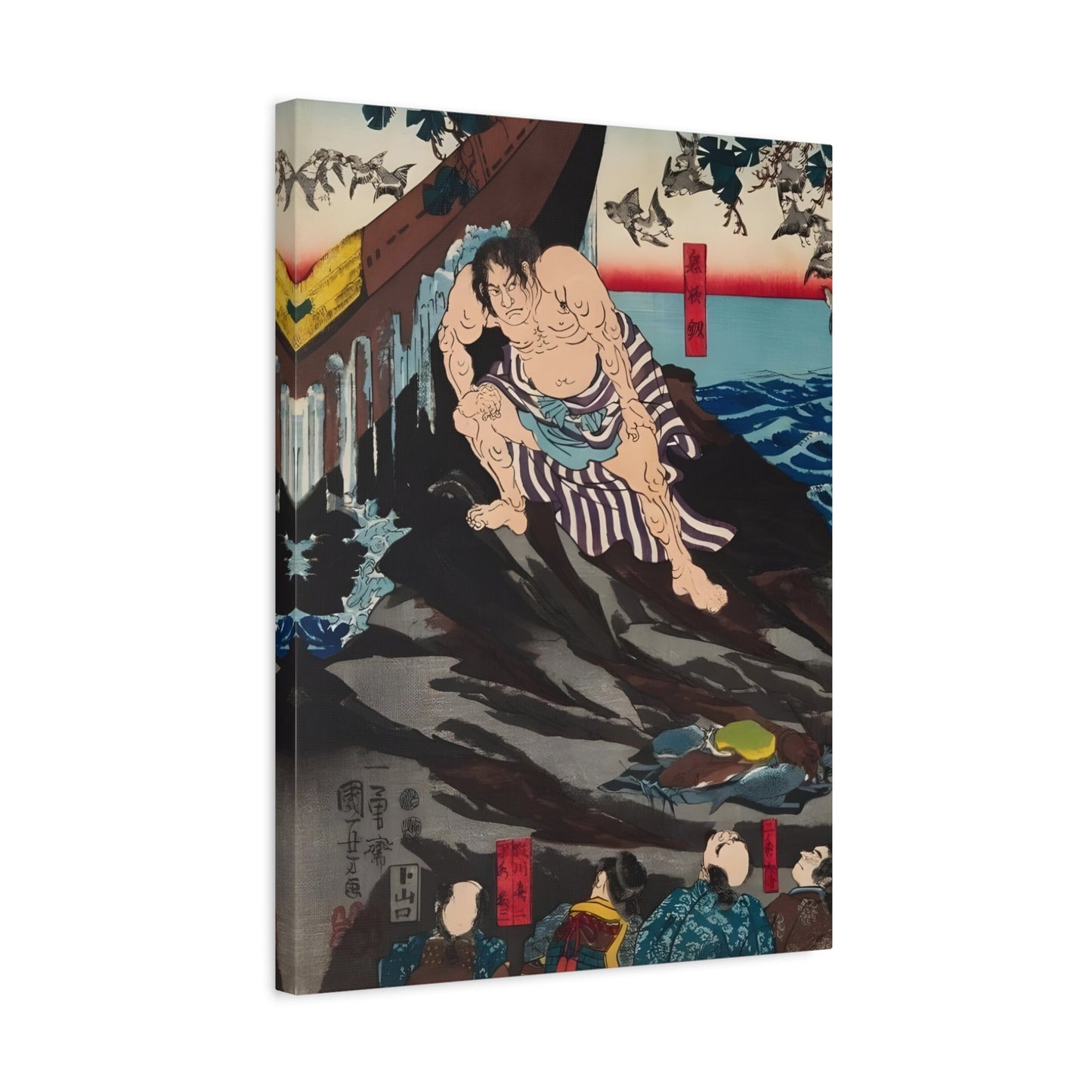 Utagawa Kuniyoshi Emperor Sutoku - Canvas Art Reproduction (Middle Panel)