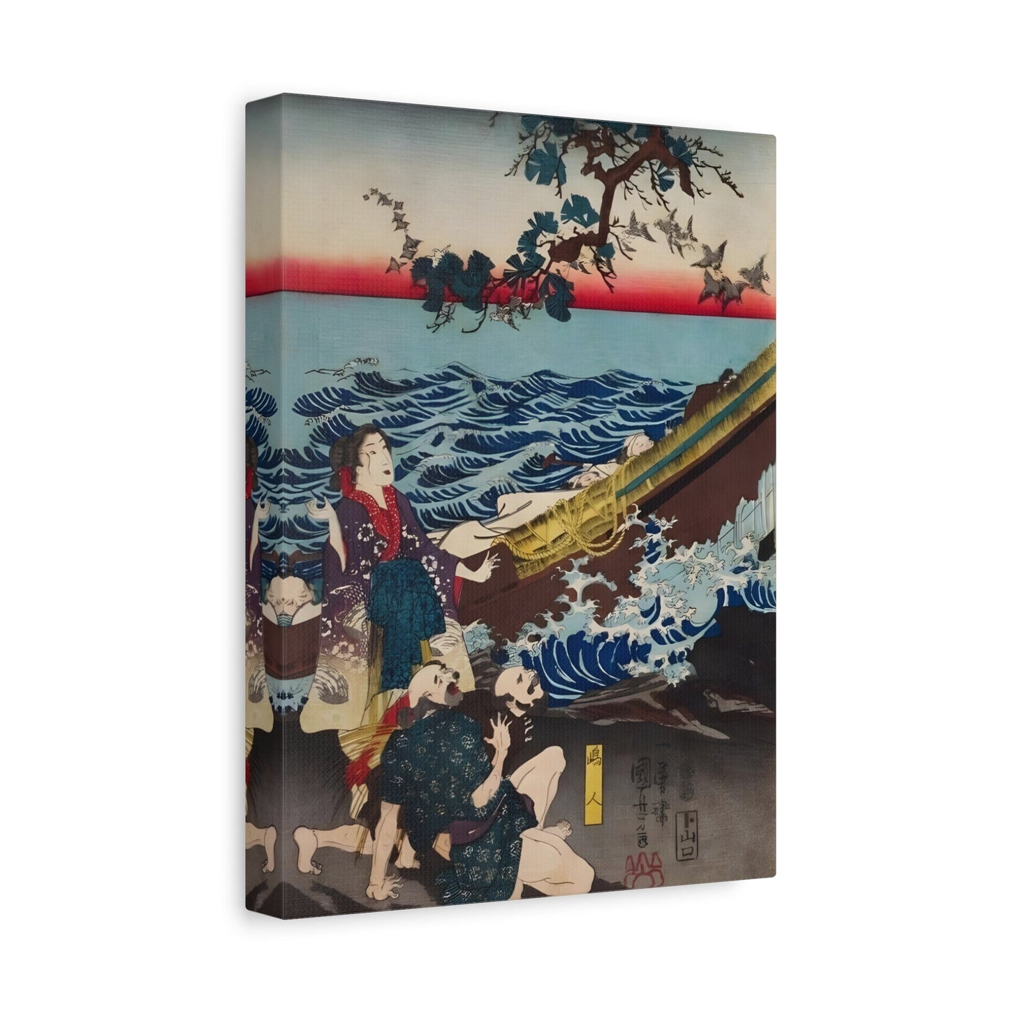 Utagawa Kuniyoshi Emperor Sutoku - Canvas Reproduction (Left Panel)
