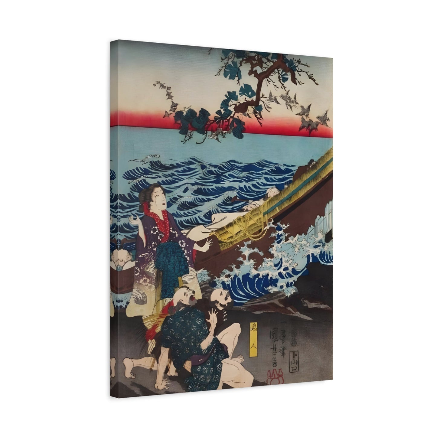 Utagawa Kuniyoshi Emperor Sutoku - Canvas Reproduction (Left Panel)