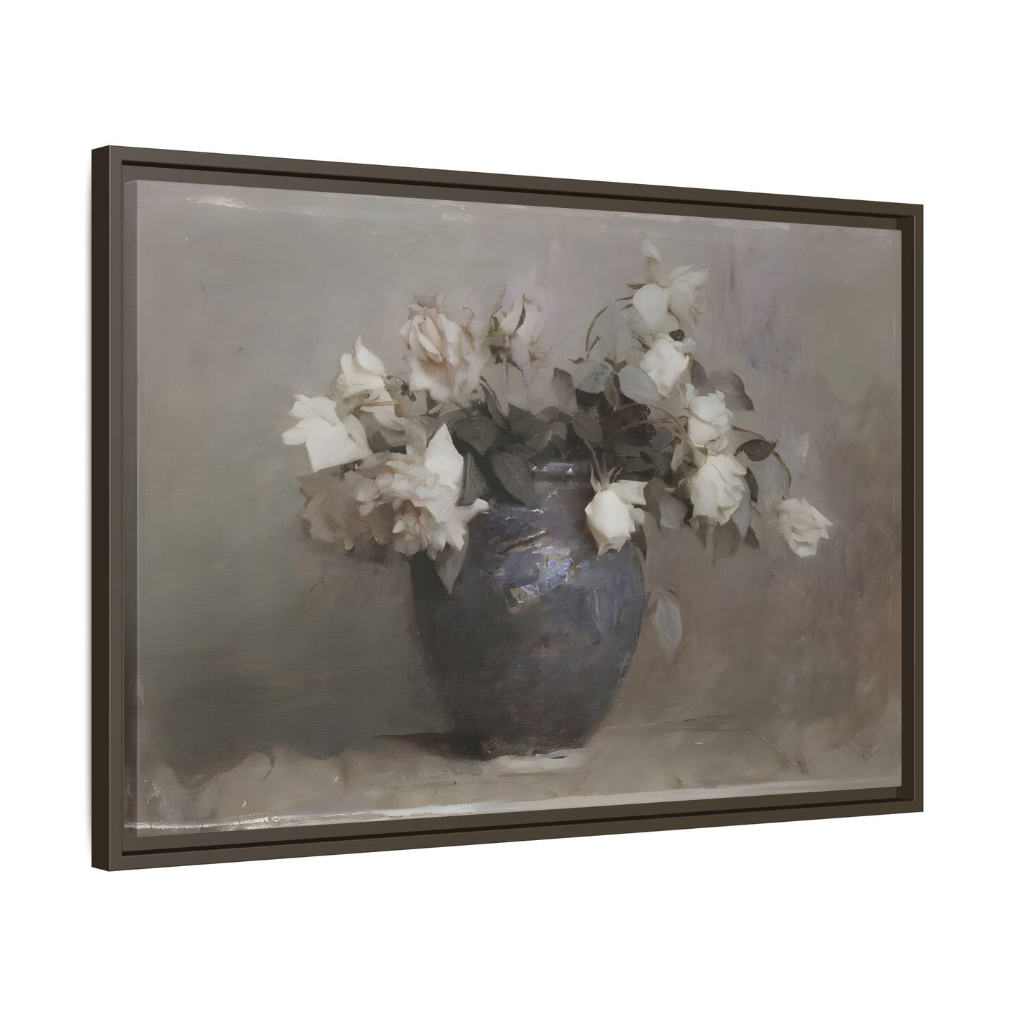 Vintage Botanical Canvas Wall Art, Flower in Vase Farmhouse Print