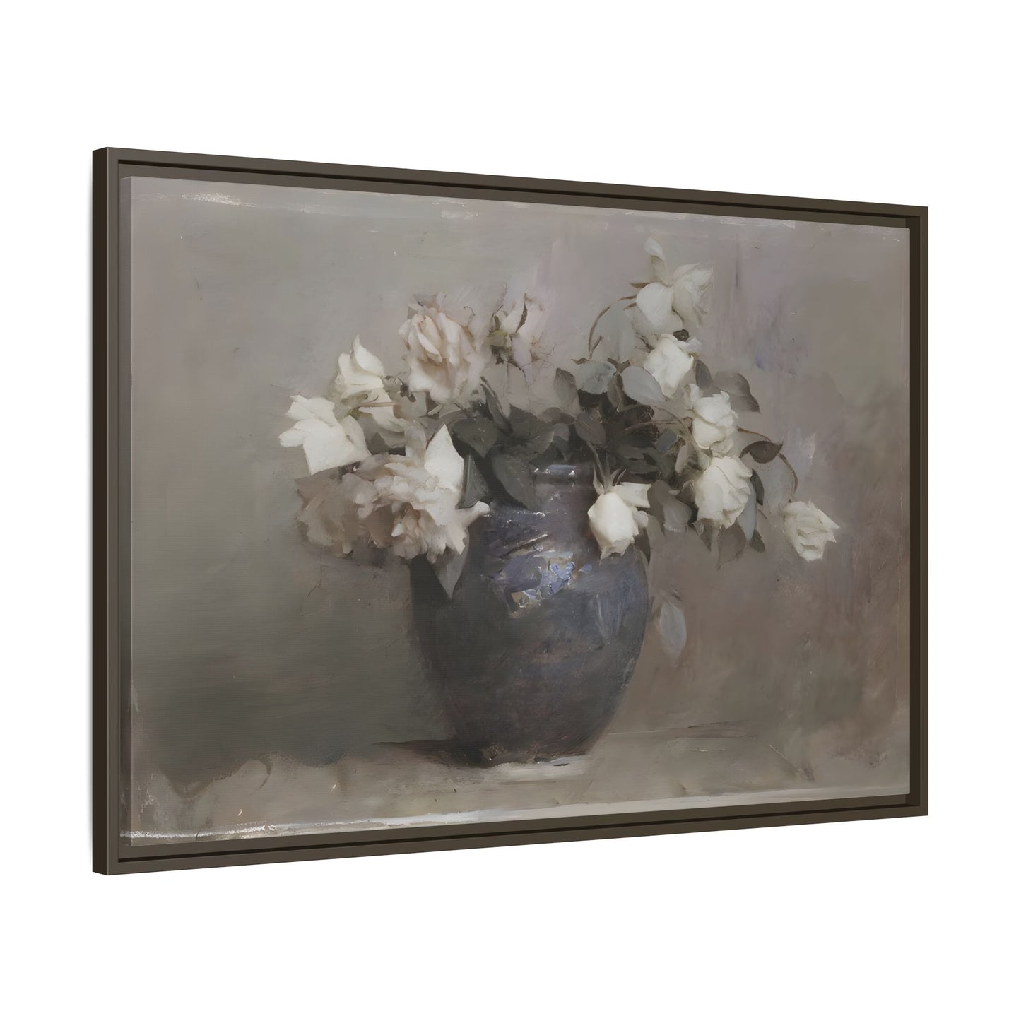 Vintage Botanical Canvas Wall Art, Flower in Vase Farmhouse Print