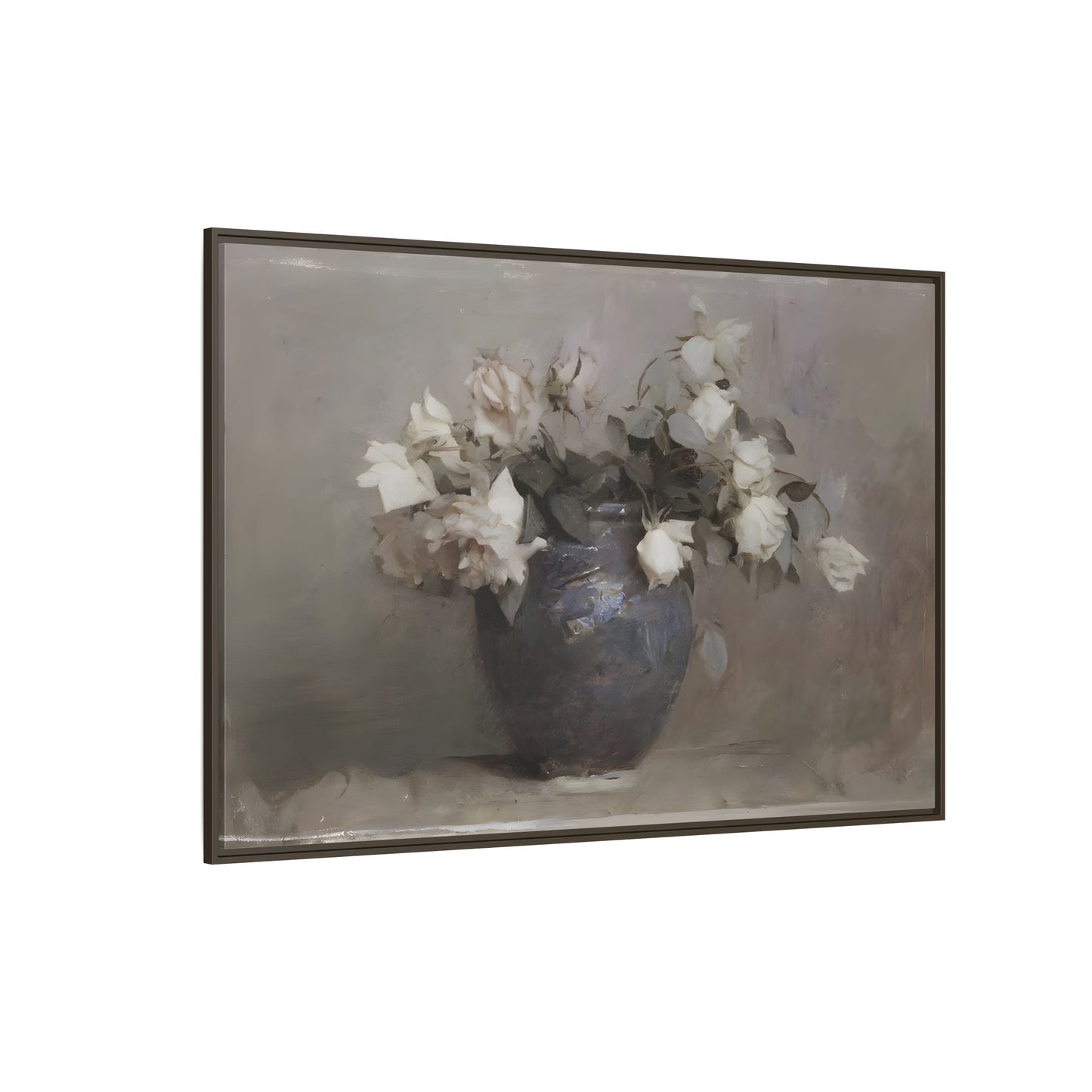 Vintage Botanical Canvas Wall Art, Flower in Vase Farmhouse Print