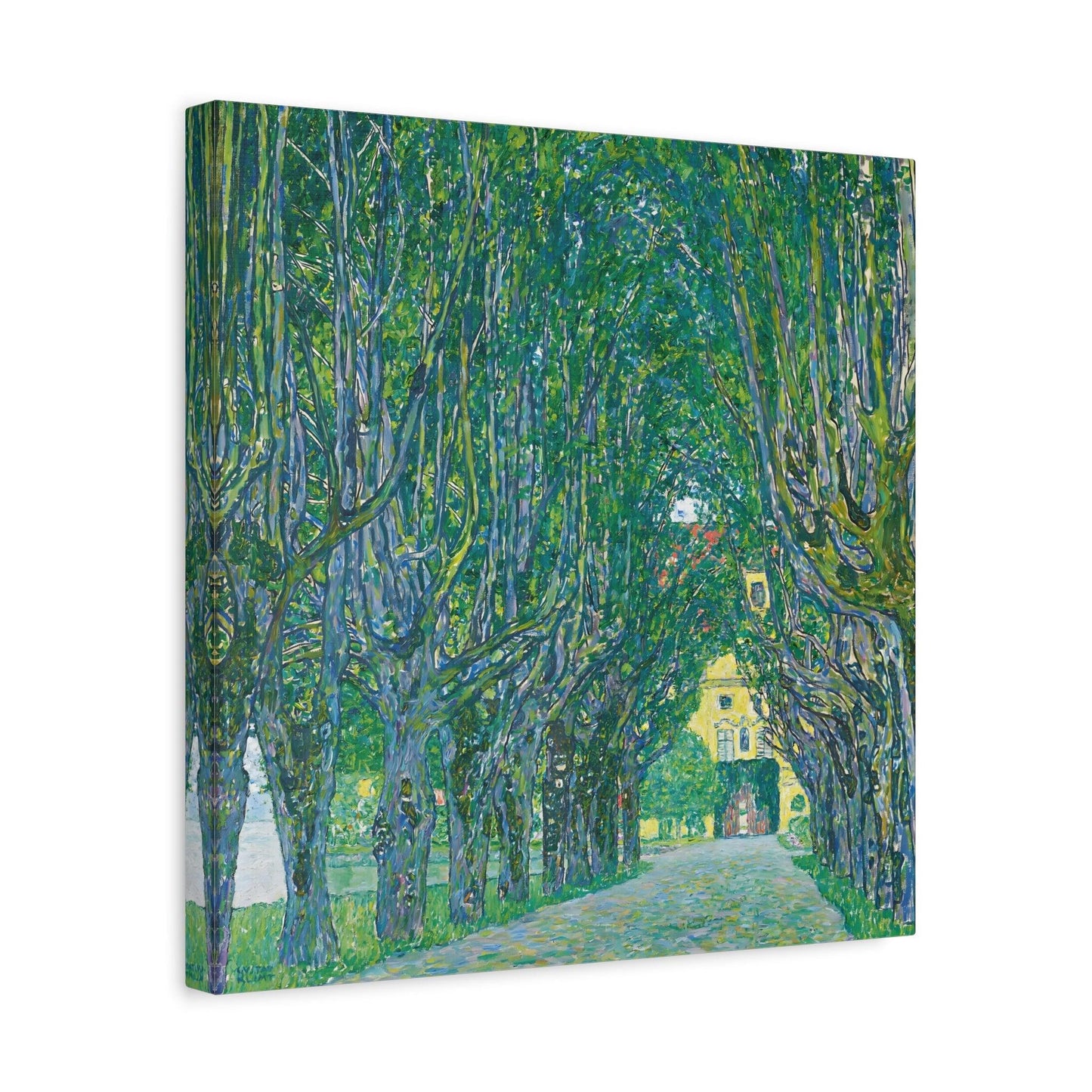 Vintage Gustav Klimt Avenue in the Park - Famous Green Tree Canvas Wall Art Print