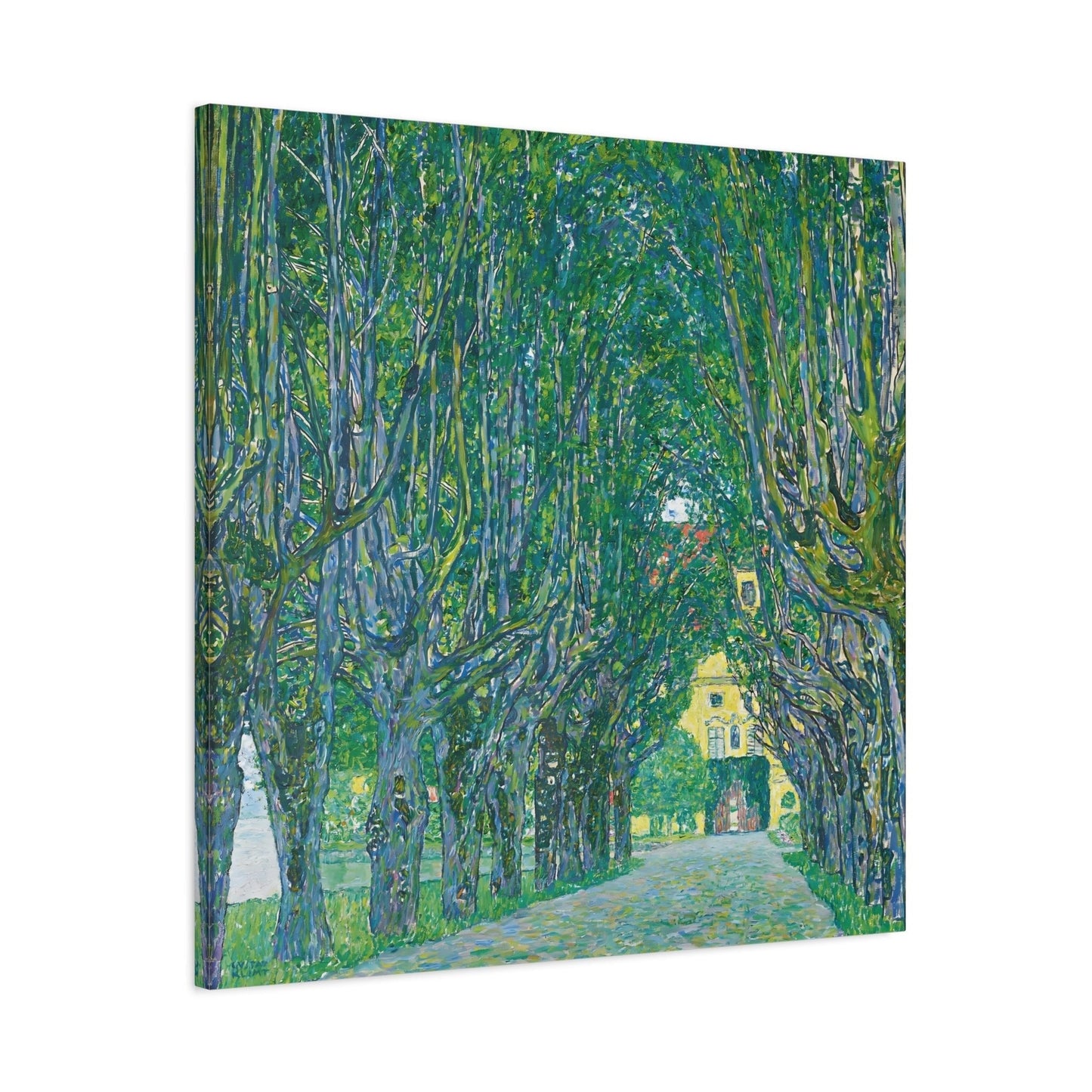Vintage Gustav Klimt Avenue in the Park - Famous Green Tree Canvas Wall Art Print
