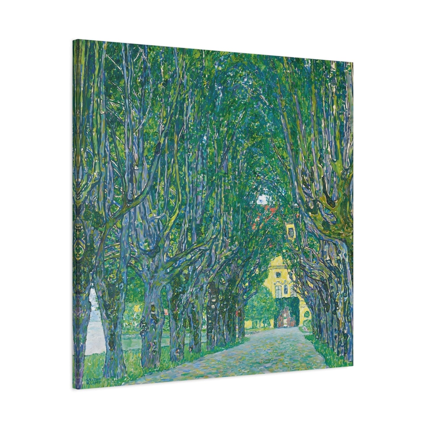 Vintage Gustav Klimt Avenue in the Park - Famous Green Tree Canvas Wall Art Print