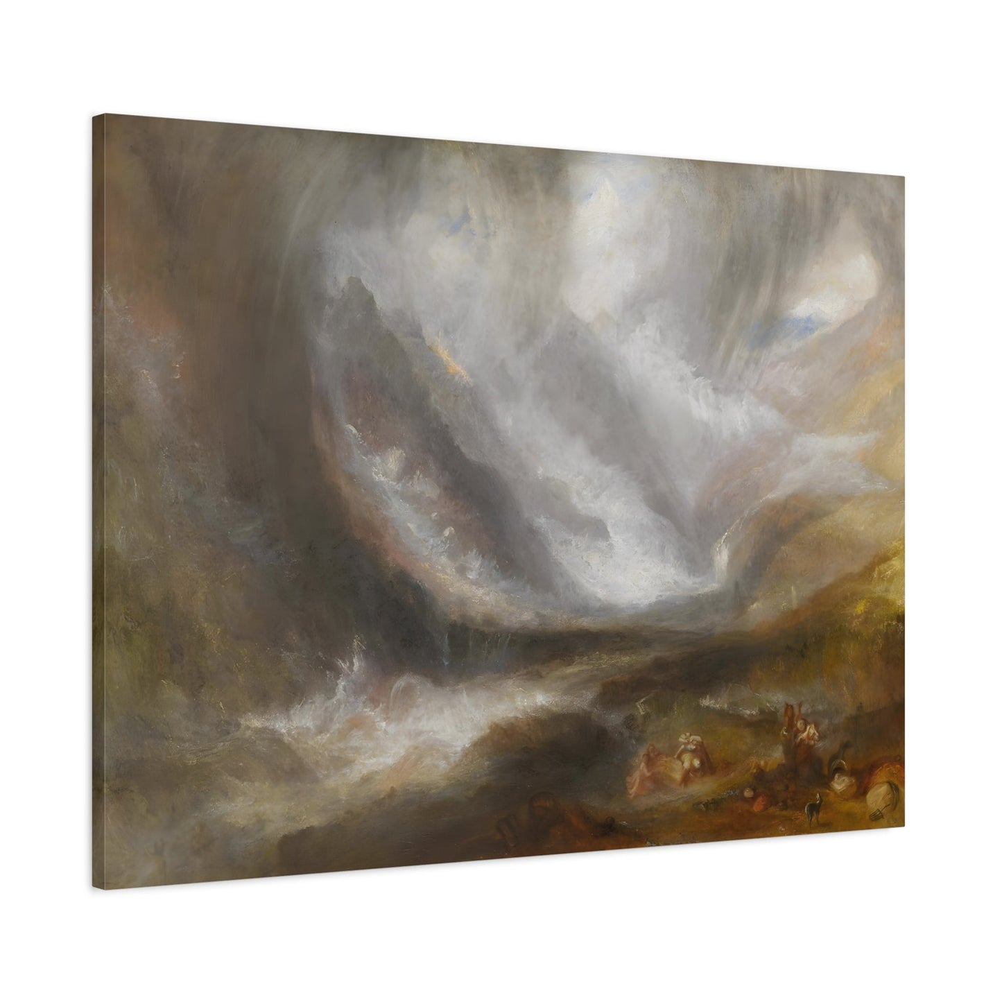 Watercolor Canvas Wall Art Print - William Turner Valley of Aosta Snowstorm