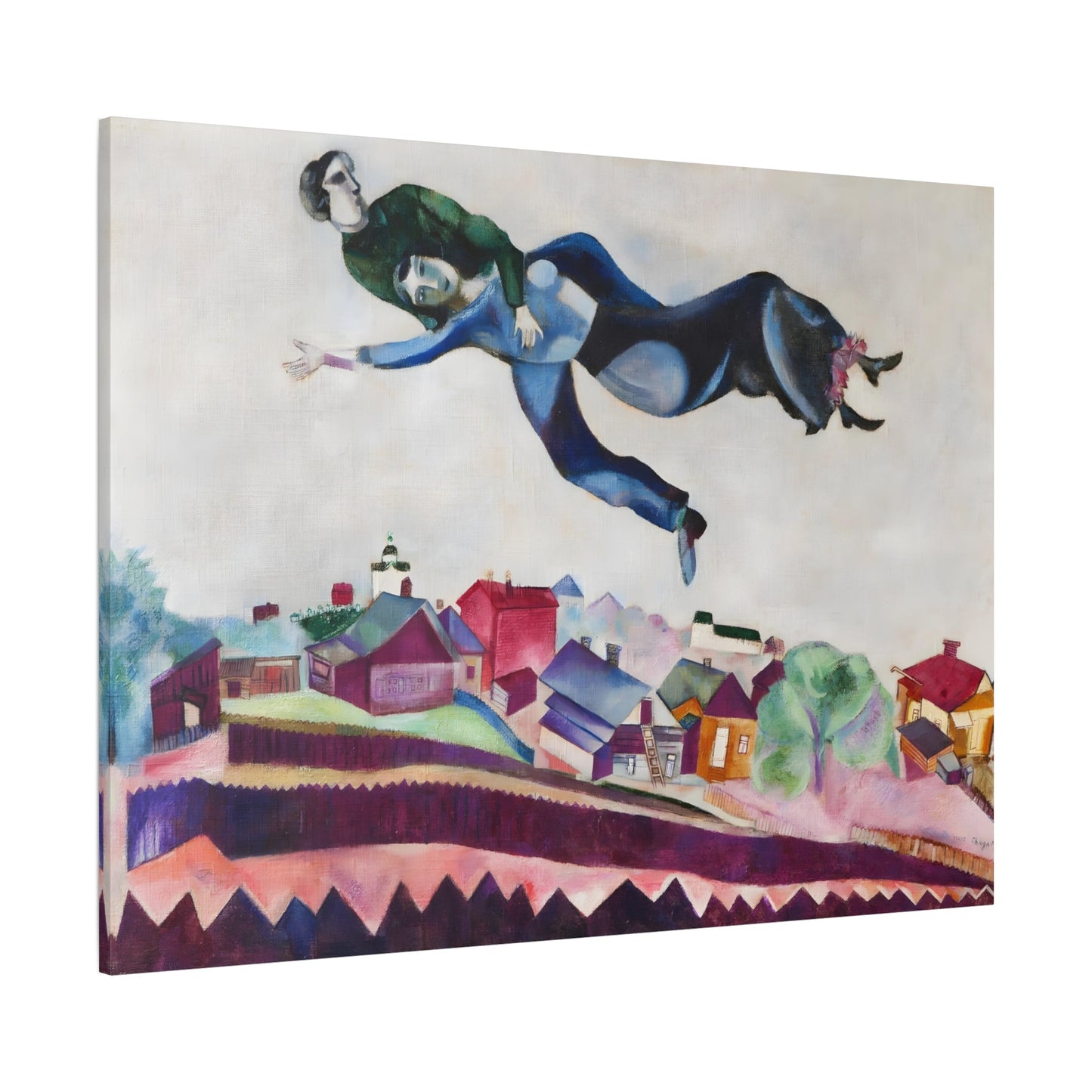 Above the City Canvas Print - Famous Chagall Wall Art Painting - YesArtYes