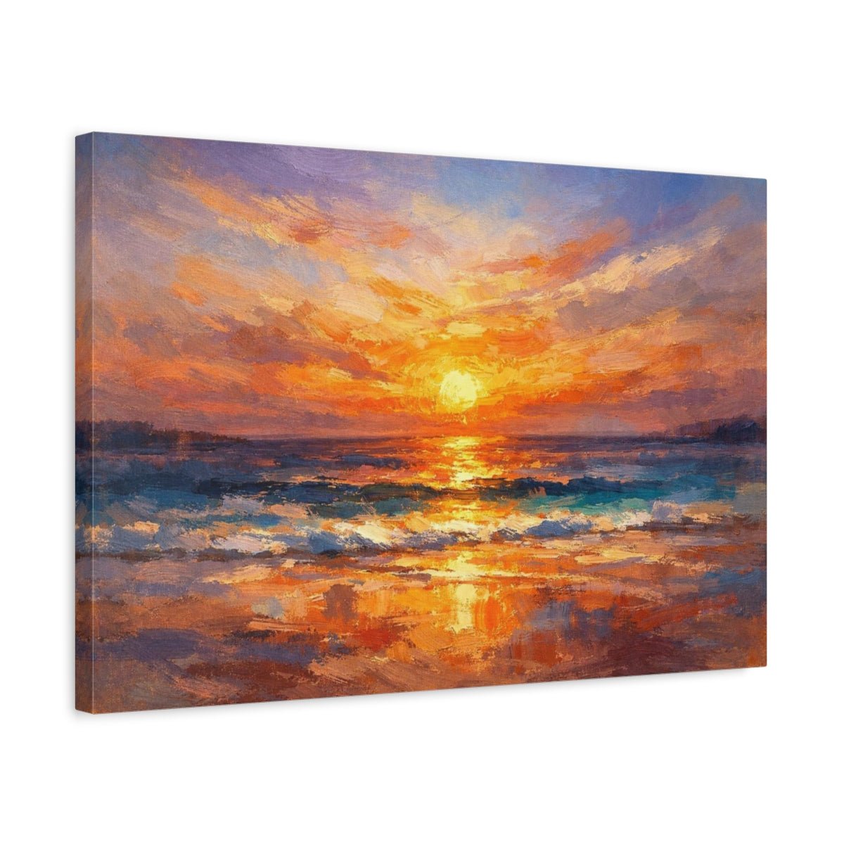 Abstract Beach Sunset Nature - Canvas Wall Art Print - YesArtYes