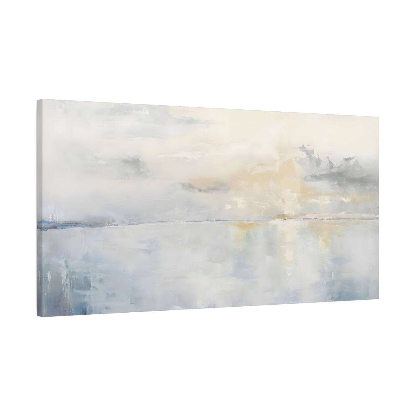 Abstract Big Ocean Sunset Print on Canvas - Beige Cloud Sea Calm Wall Art - YesArtYes