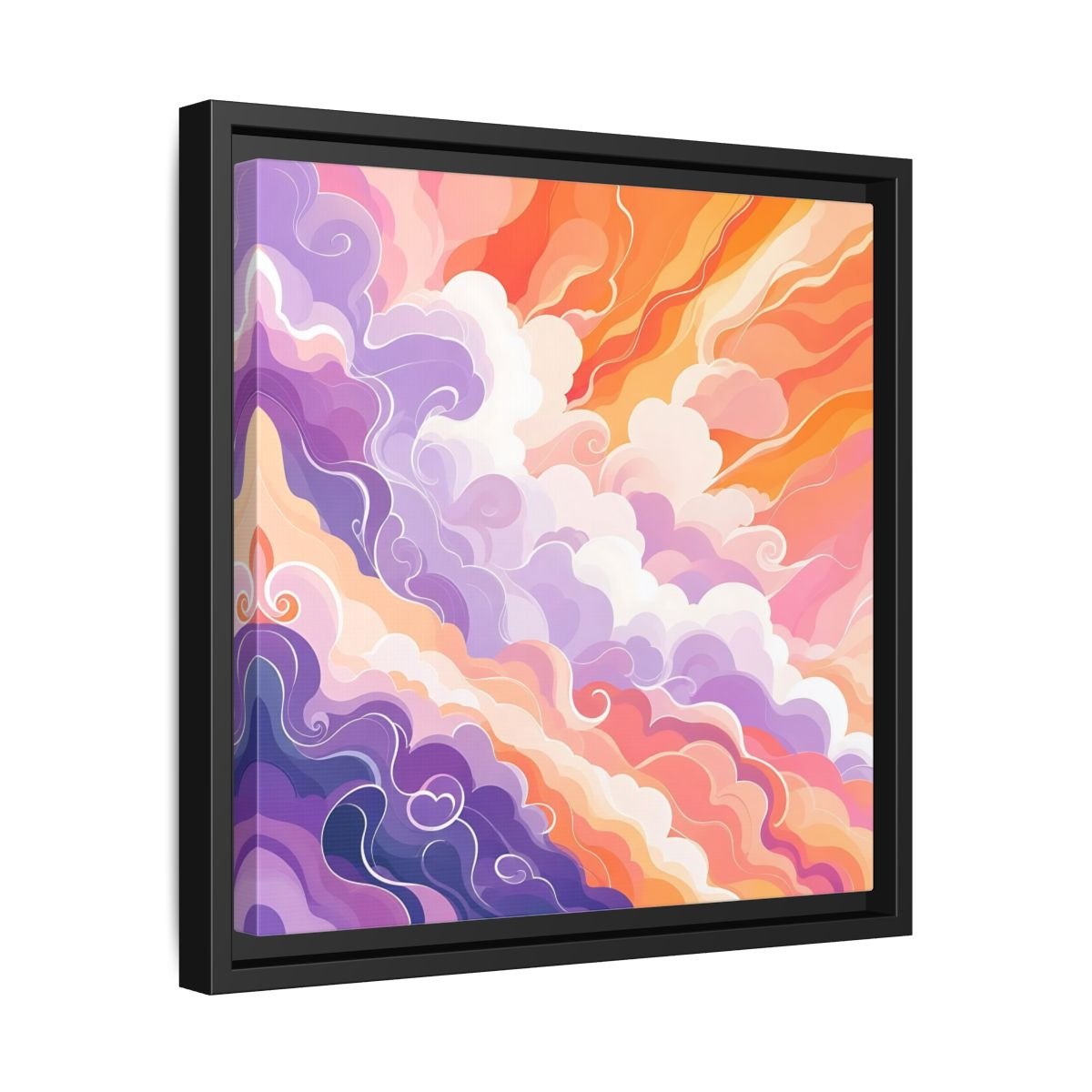 Abstract Clouds Colorful Framed Canvas Print – Living Room, Above Couch - YesArtYes