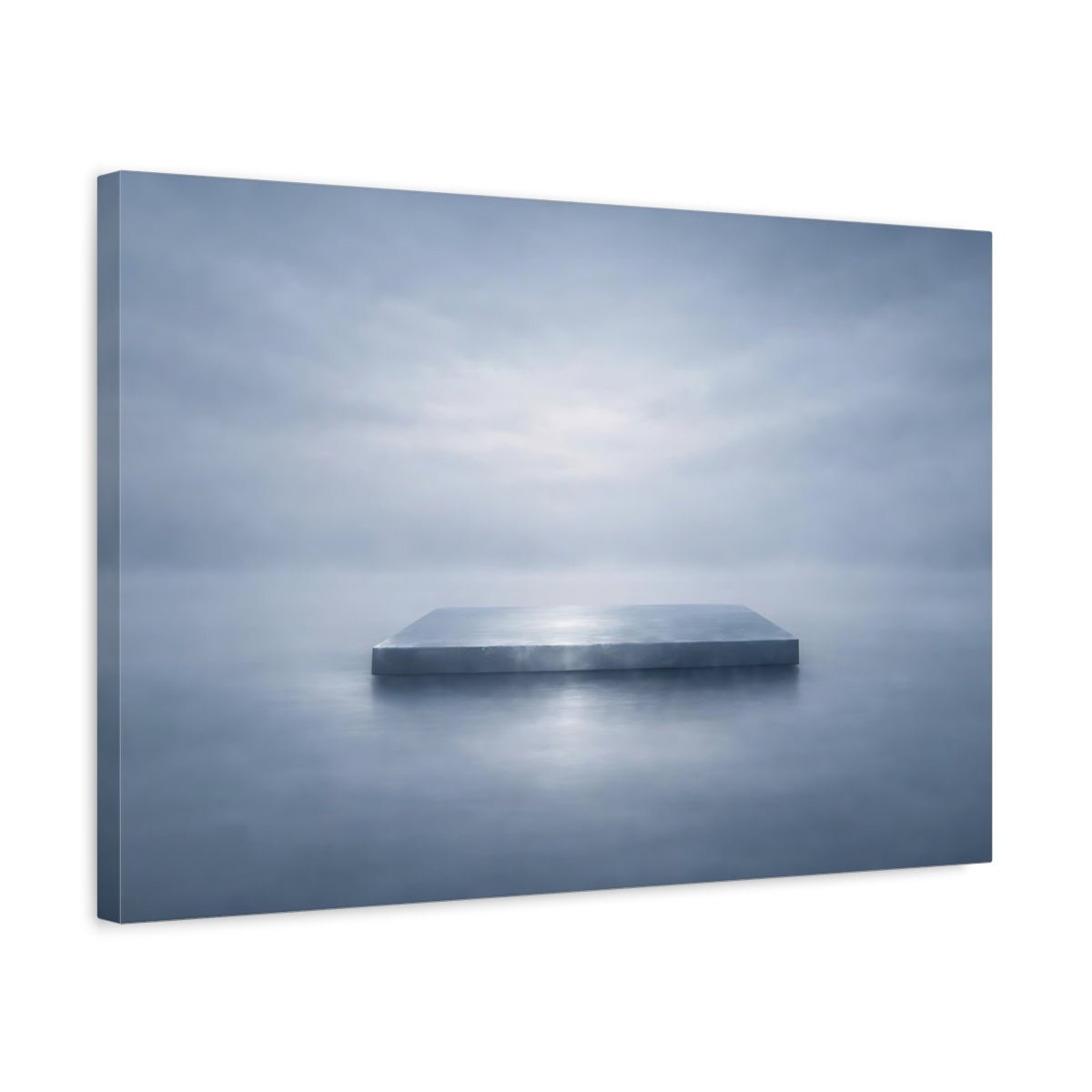 Abstract Concrete Slab Misty Blue - Canvas Wall Art Print - YesArtYes
