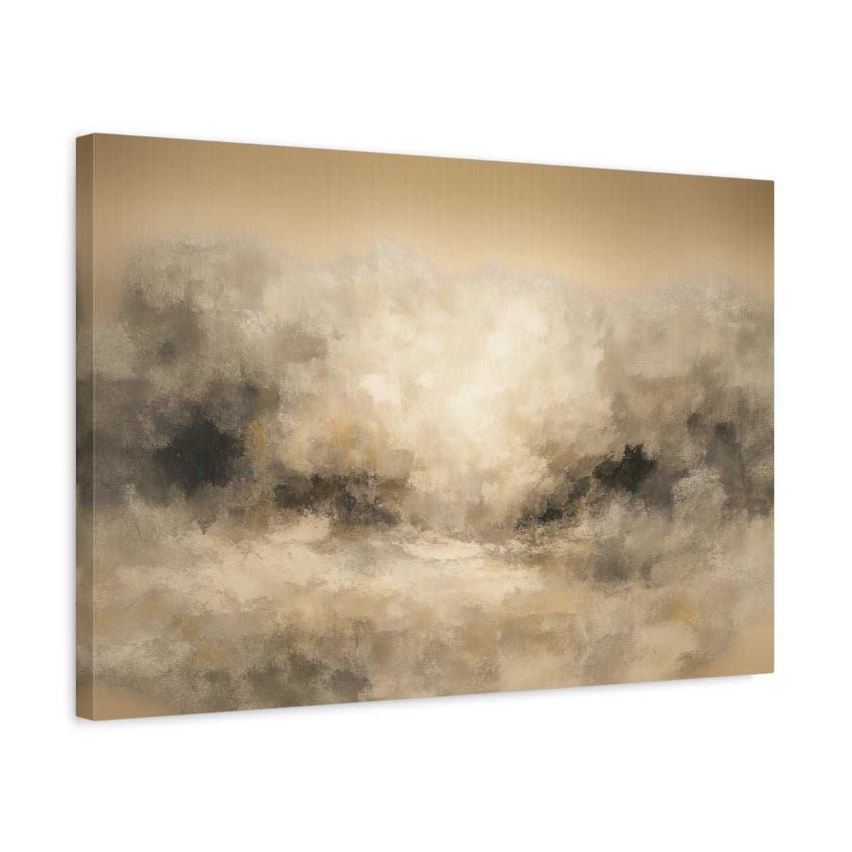 Abstract Cream and Brown - Canvas Wall Art Print - YesArtYes