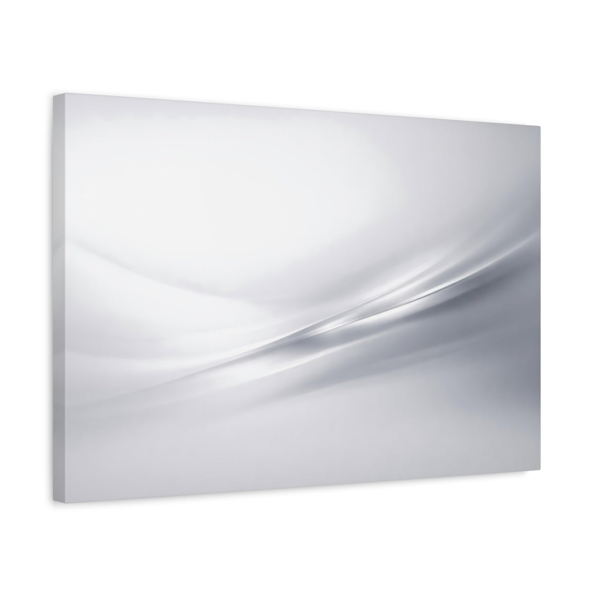 Side Mockup 3. Abstract Abstract Curves Grey And White shown as stretched canvas wall art