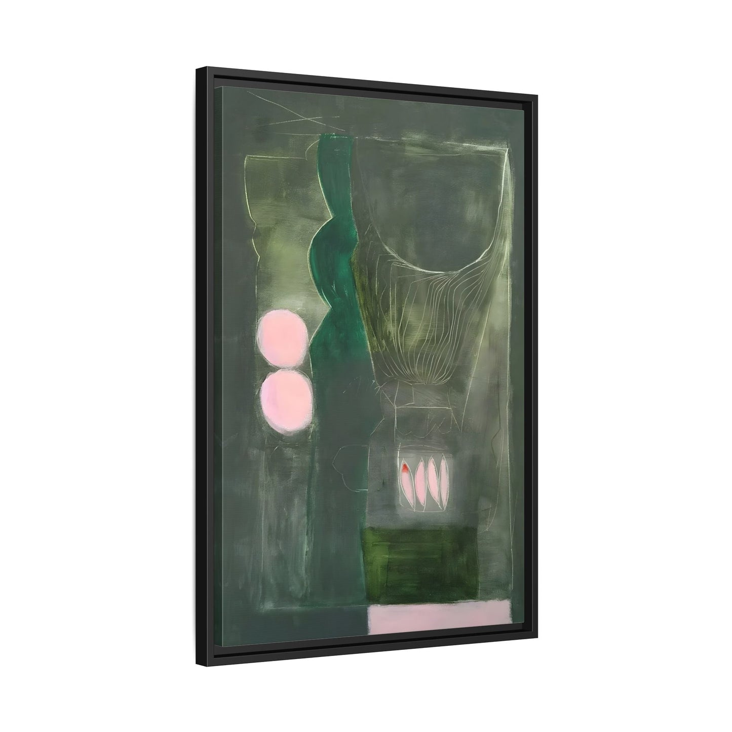 Abstract Eclectic Modern Canvas Painting Print - Extra Large Green Wall Art