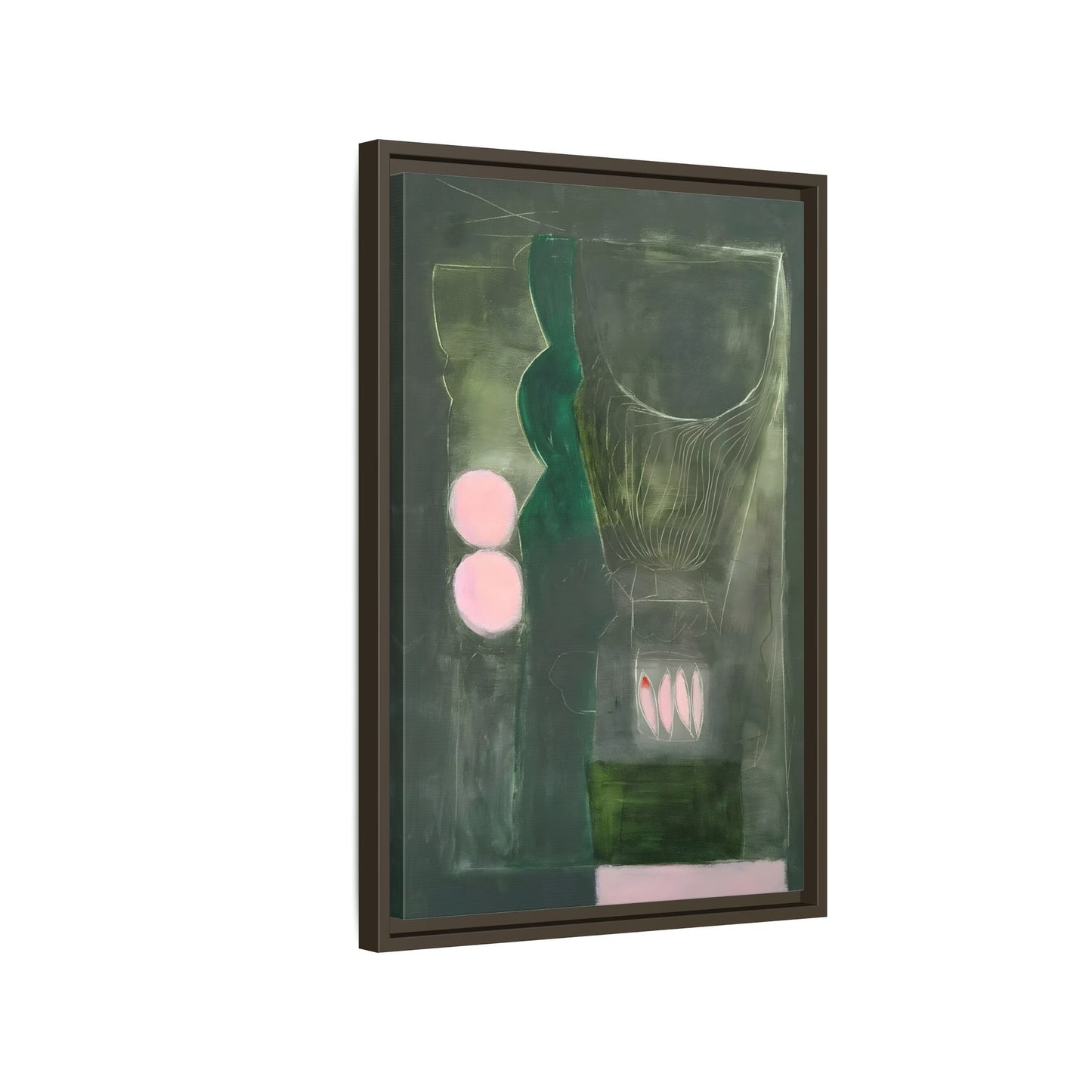 Abstract Eclectic Modern Canvas Painting Print - Extra Large Green Wall Art