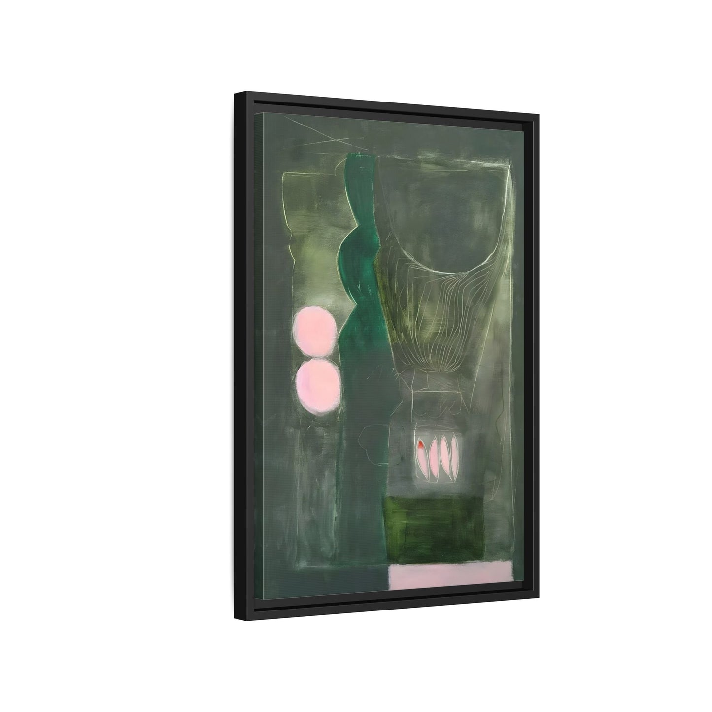 Abstract Eclectic Modern Canvas Painting Print - Extra Large Green Wall Art