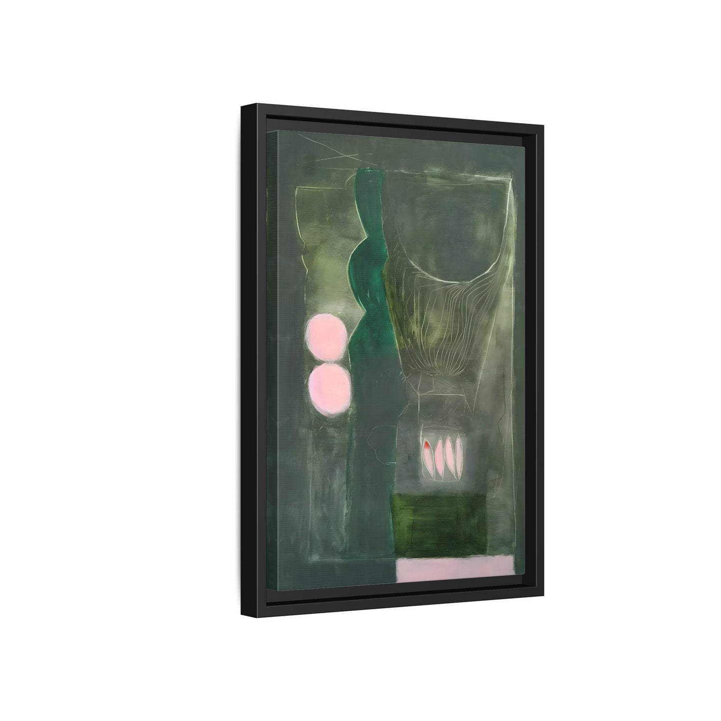 Abstract Eclectic Modern Canvas Painting Print - Extra Large Green Wall Art