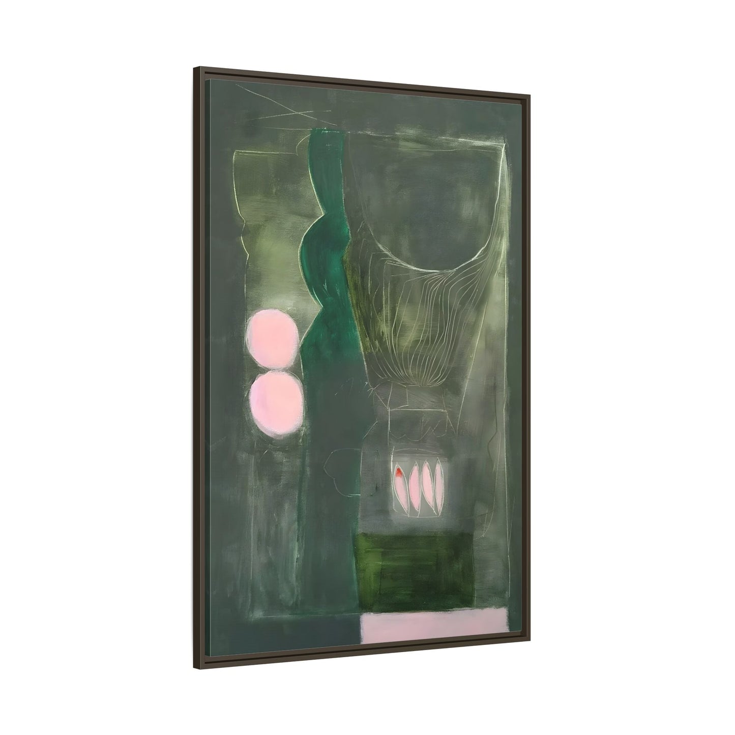 Abstract Eclectic Modern Canvas Painting Print - Extra Large Green Wall Art