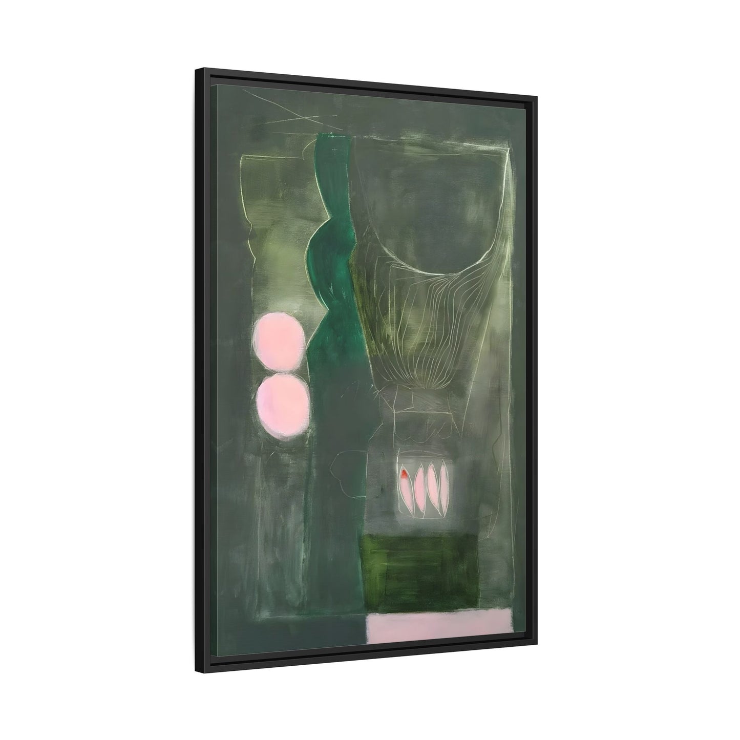 Abstract Eclectic Modern Canvas Painting Print - Extra Large Green Wall Art