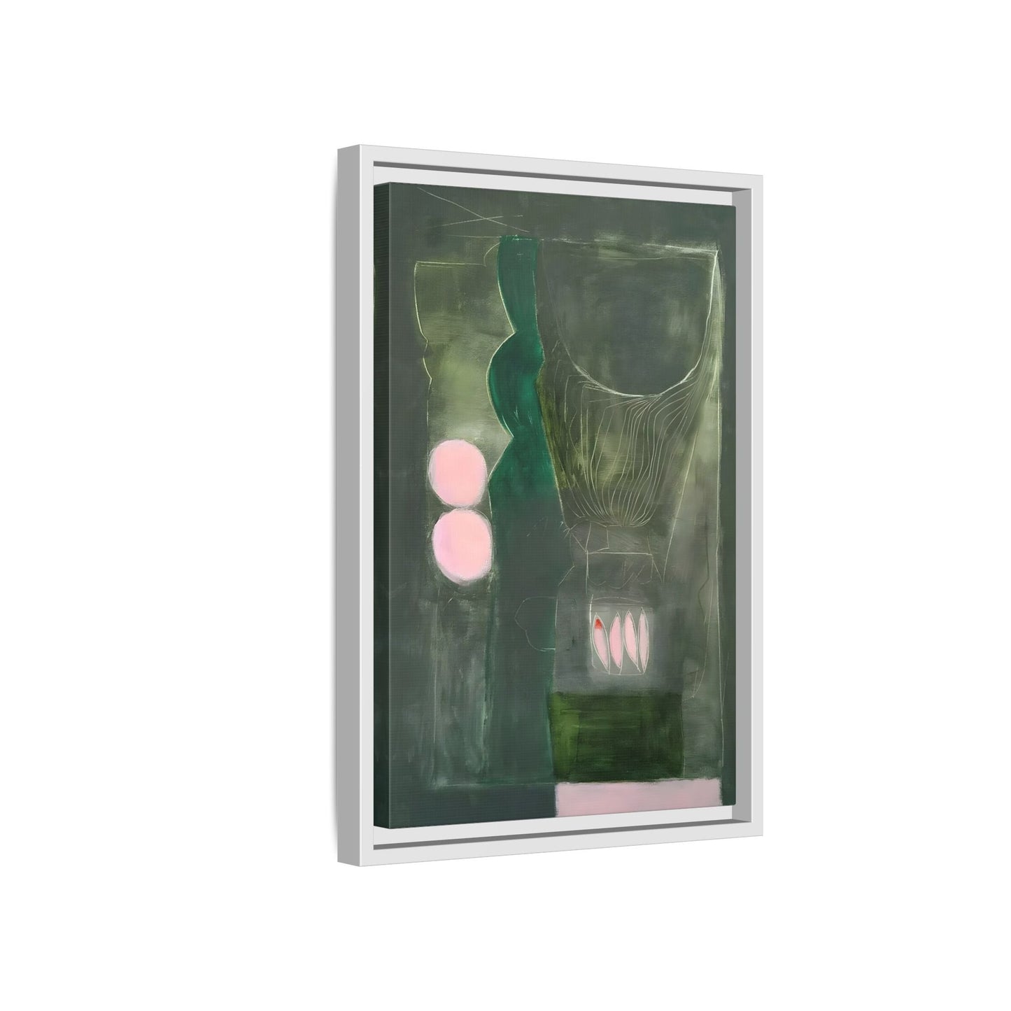 Abstract Eclectic Modern Canvas Painting Print - Extra Large Green Wall Art