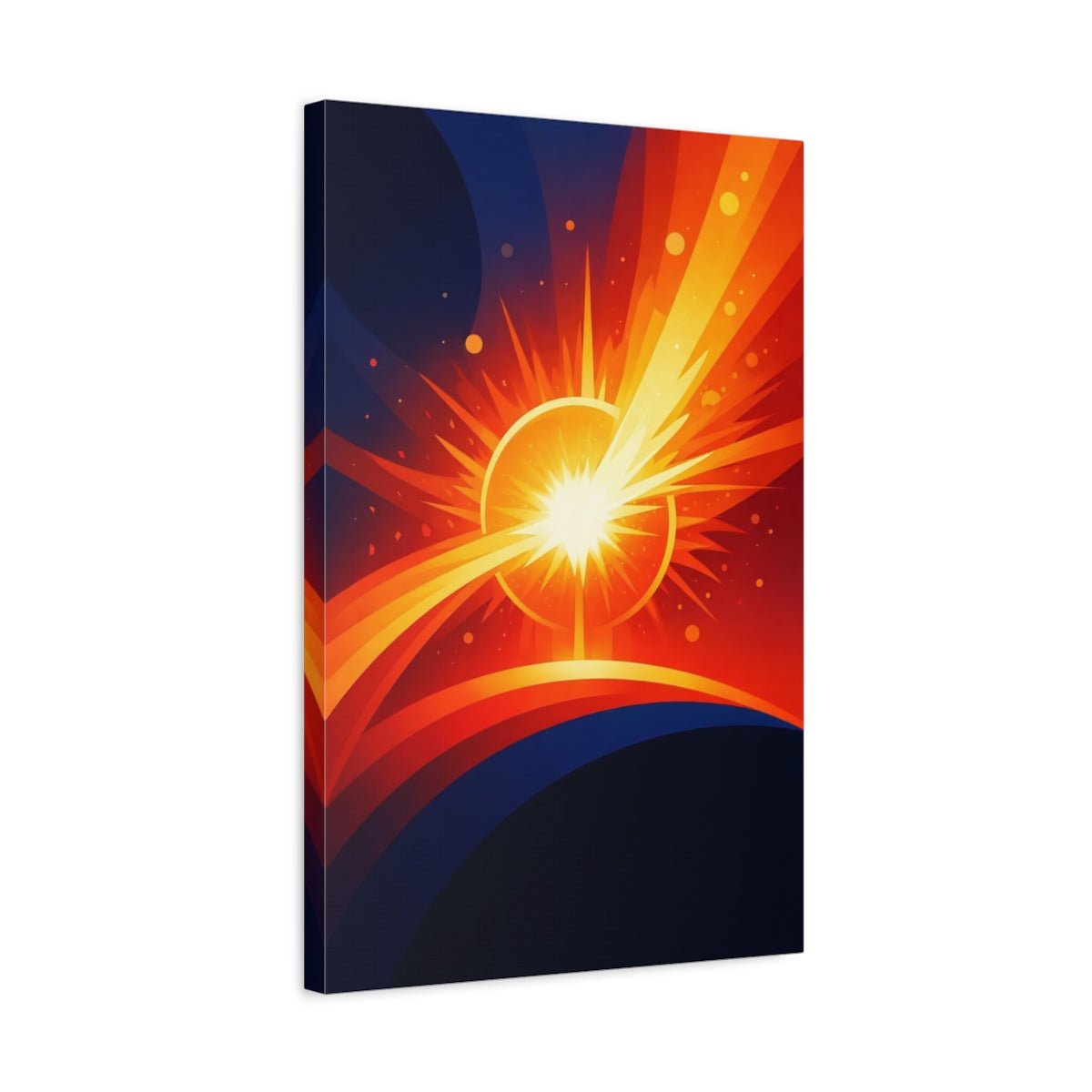 Abstract Energy Burst Orange Blue - Canvas Wall Art Print - YesArtYes