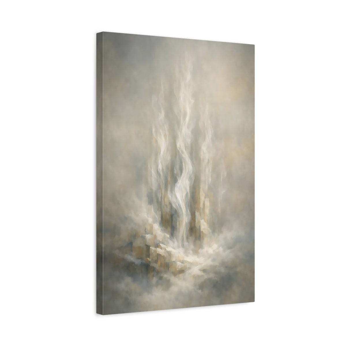 Side Mockup 3. Abstract Ethereal Light Ethereal Abstract shown as stretched canvas wall art