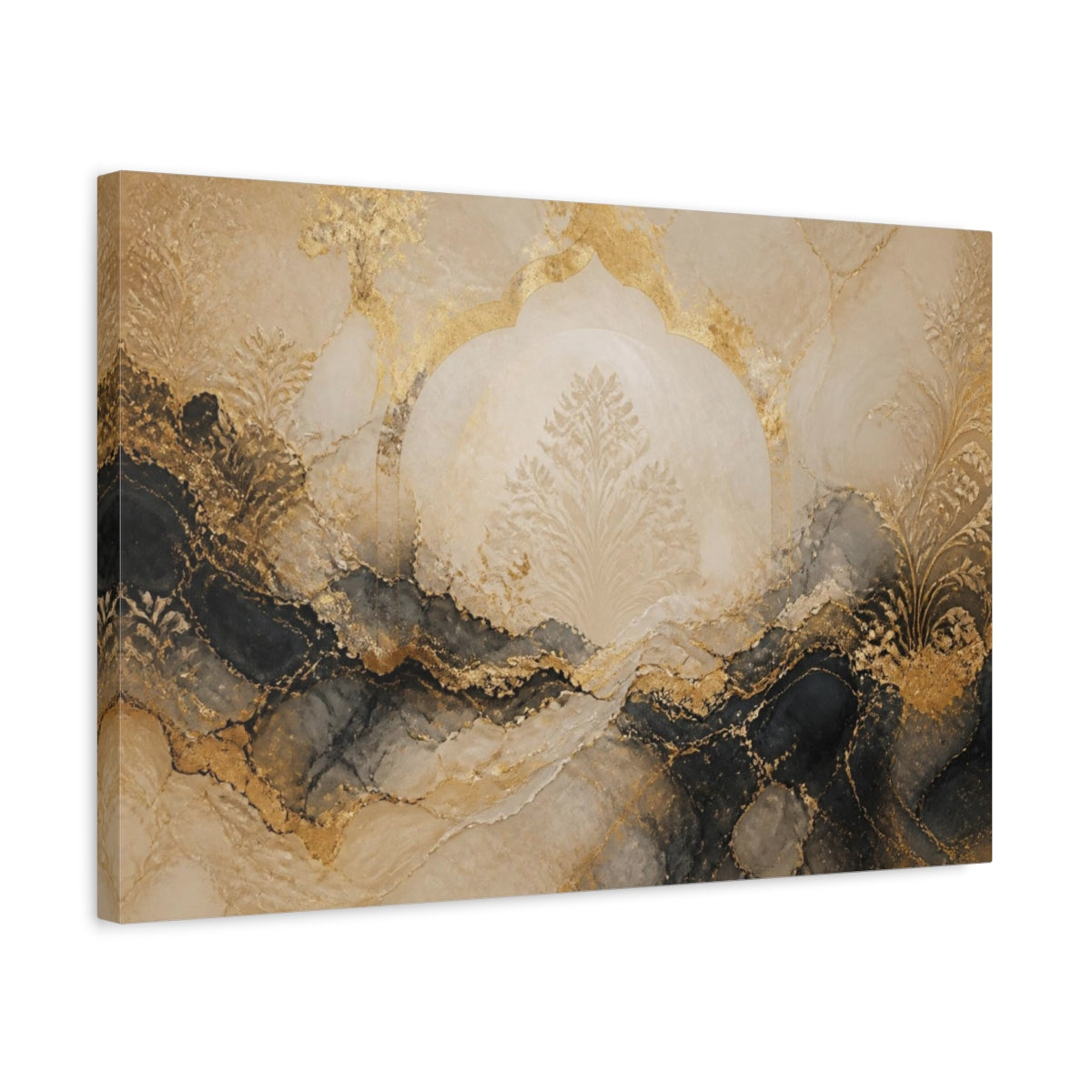 Side Mockup 3. Abstract Floral Arch shown as canvas print