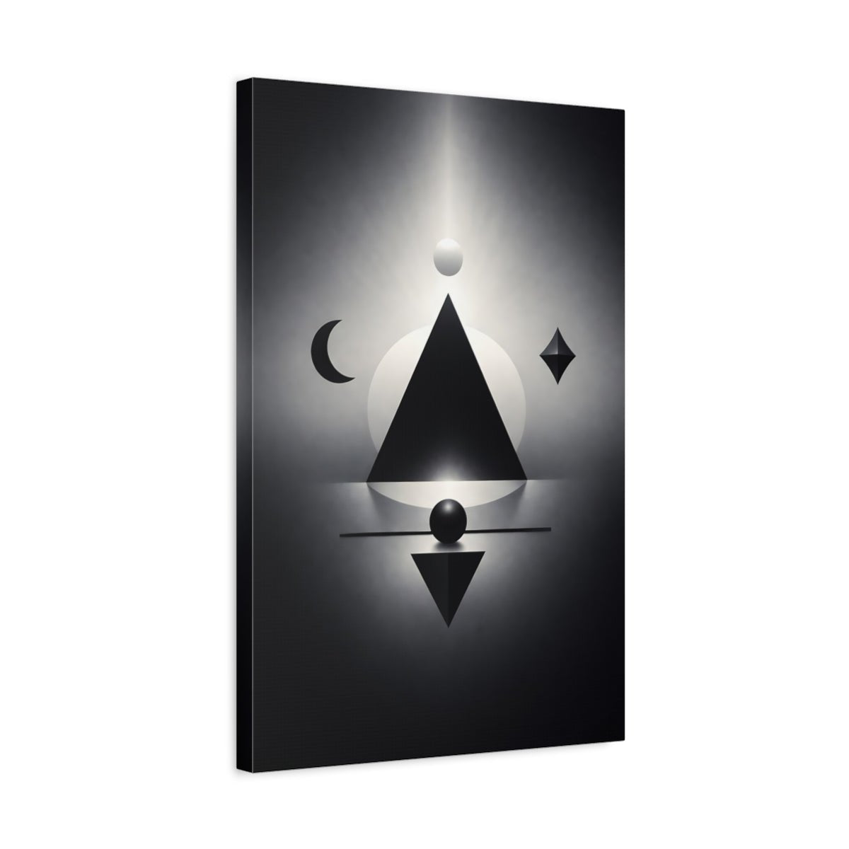 Abstract Geometric Shapes Black And White - Canvas Wall Art Print - YesArtYes