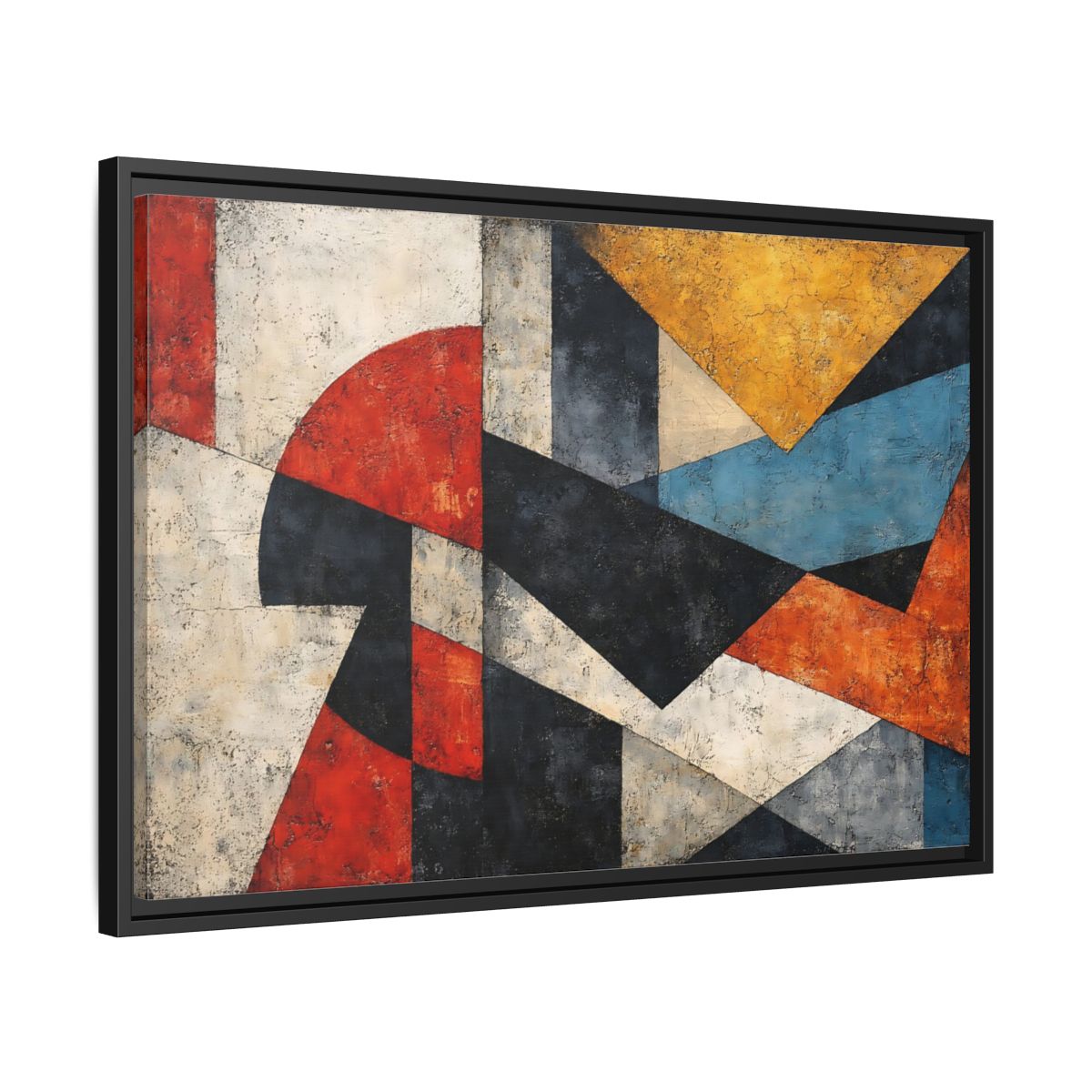 Side Mockup 14. Abstract Geometric Shapes Colorful Abstract shown as stretched canvas wall art