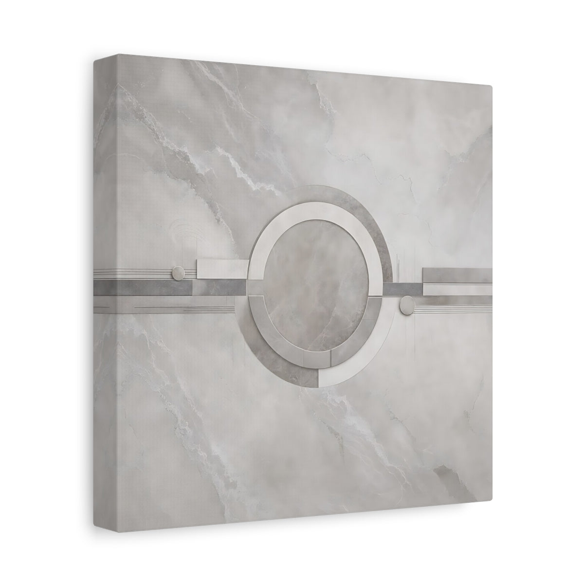 Side Mockup 9. Abstract Geometric Shapes Gray Geometric shown as stretched canvas wall art