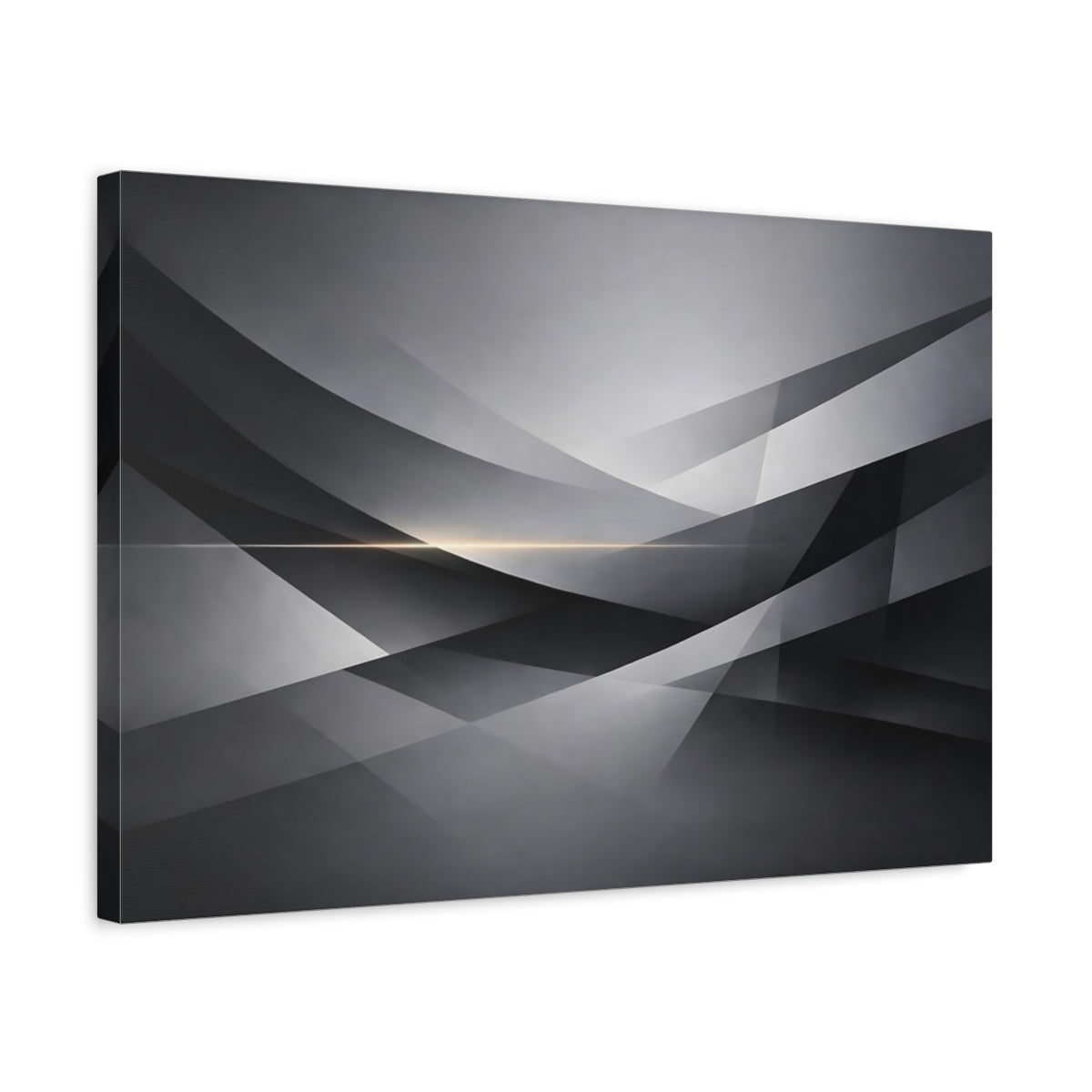 Side Mockup 3. Abstract Geometric Shapes Gray Geometric shown as stretched canvas wall art
