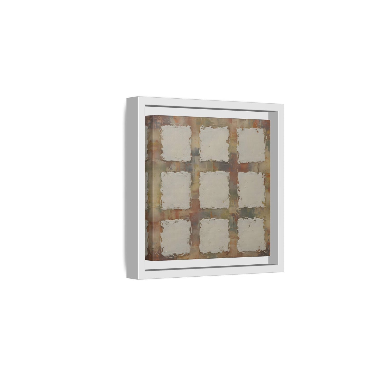 Abstract Grid Wabi Sabi - Framed Canvas Wall Art Print - YesArtYes