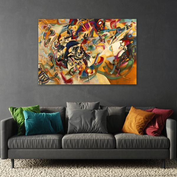 Abstract Kandinsky Canvas Wall Art Painting Reproduction - Composition VII - YesArtYes
