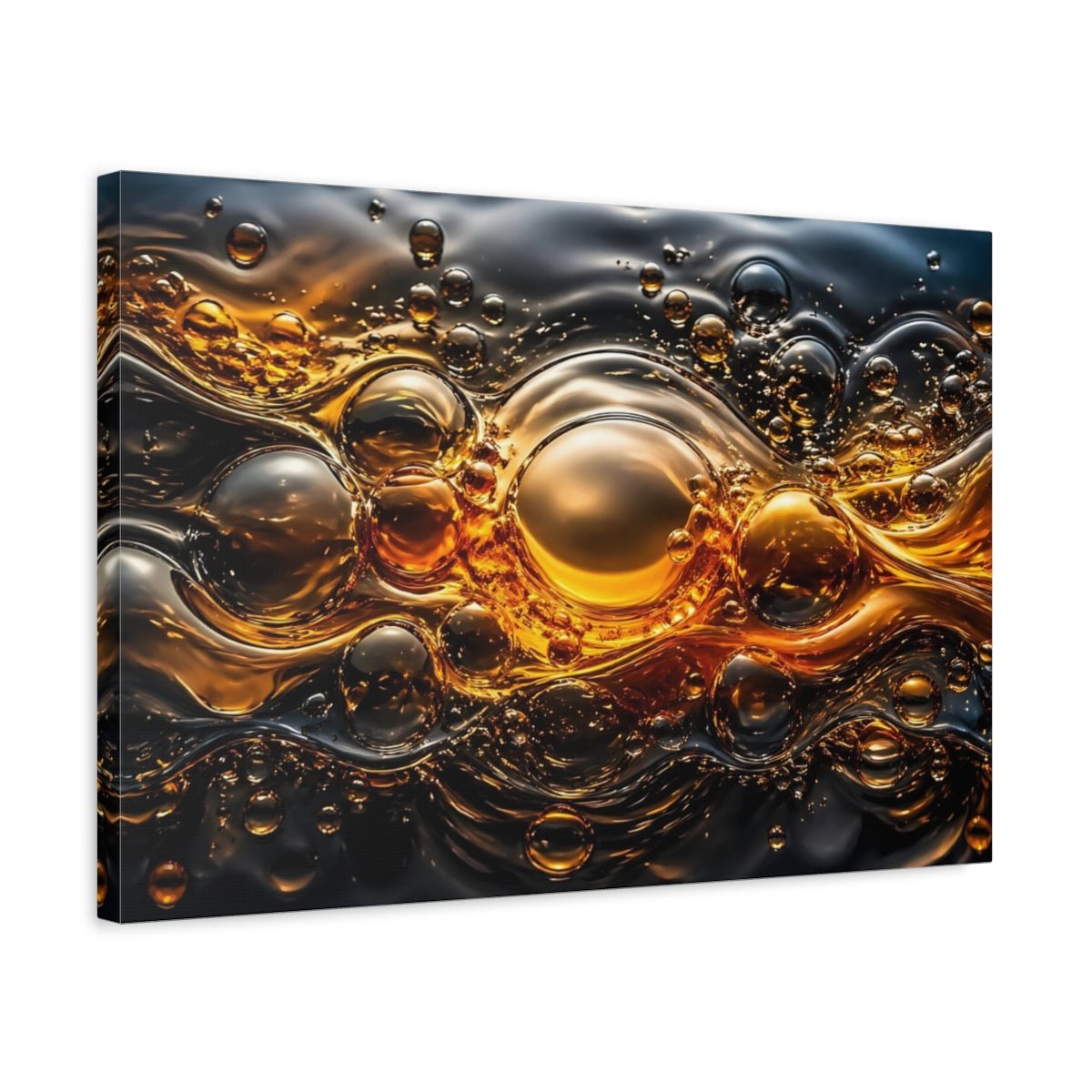Abstract Liquid Gold Golden Canvas Print – Living Room, Above Sofa - YesArtYes