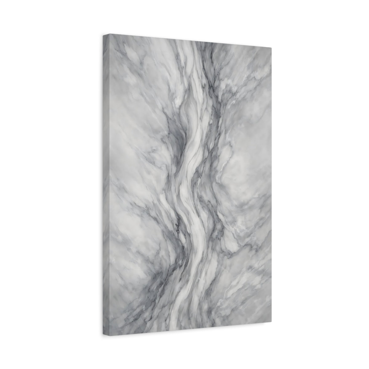 Side Mockup 3. Abstract Marble Texture Grey And White Marble shown as stretched canvas wall art