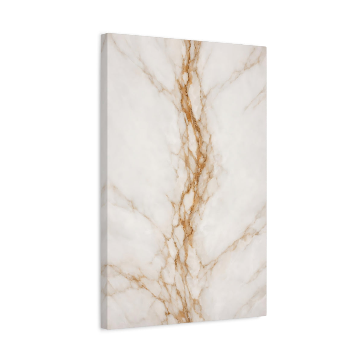 Side Mockup 3. Abstract Marble Texture White And Gold Marble shown as stretched canvas wall art
