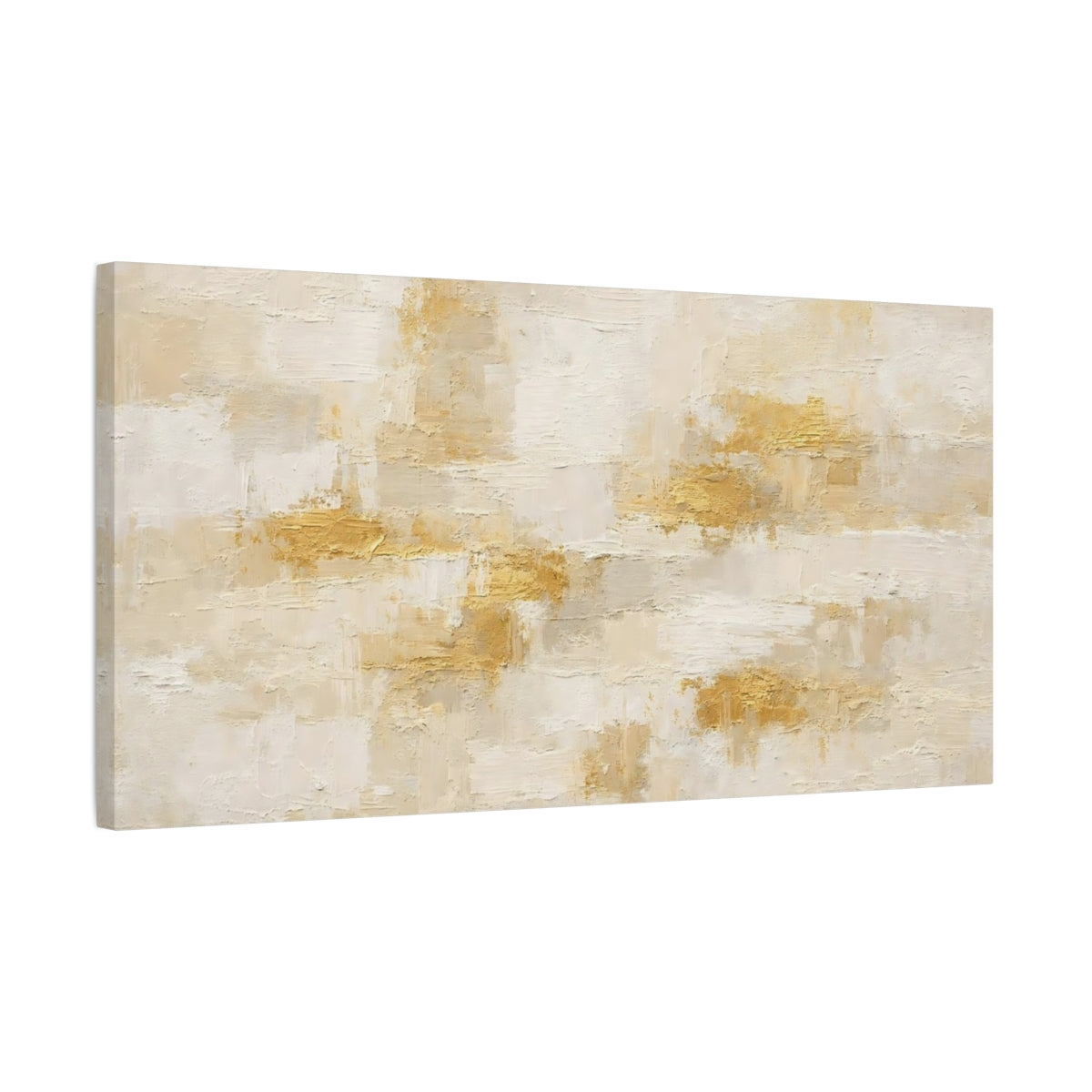 Side Mockup 2. Abstract Abstract Texture Cream Gold Abstract shown as stretched canvas wall art