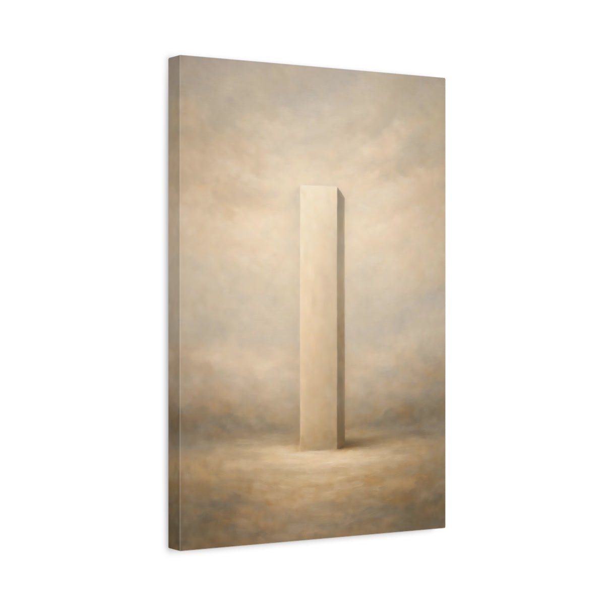 Abstract Monolith Brown Beige - Canvas Wall Art Print - YesArtYes