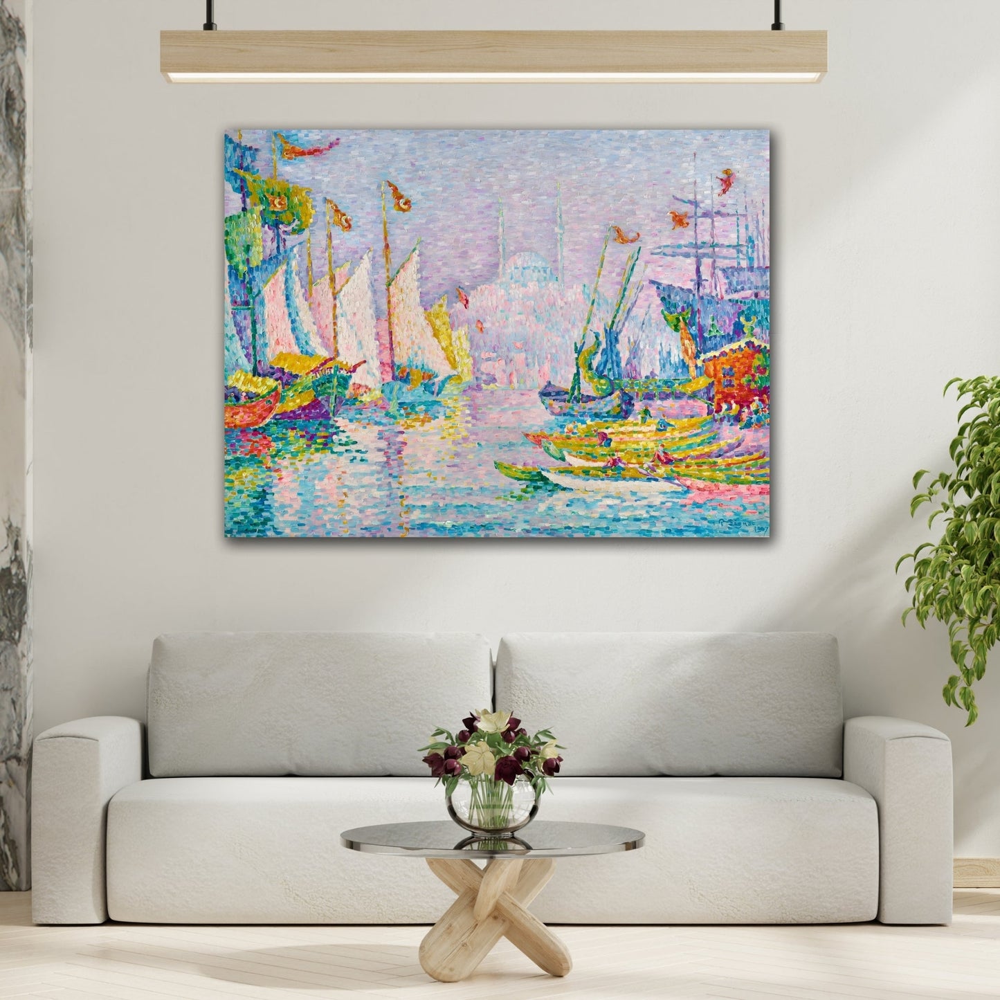 Abstract Morning Boat Canvas Signac Wall Art Print - YesArtYes