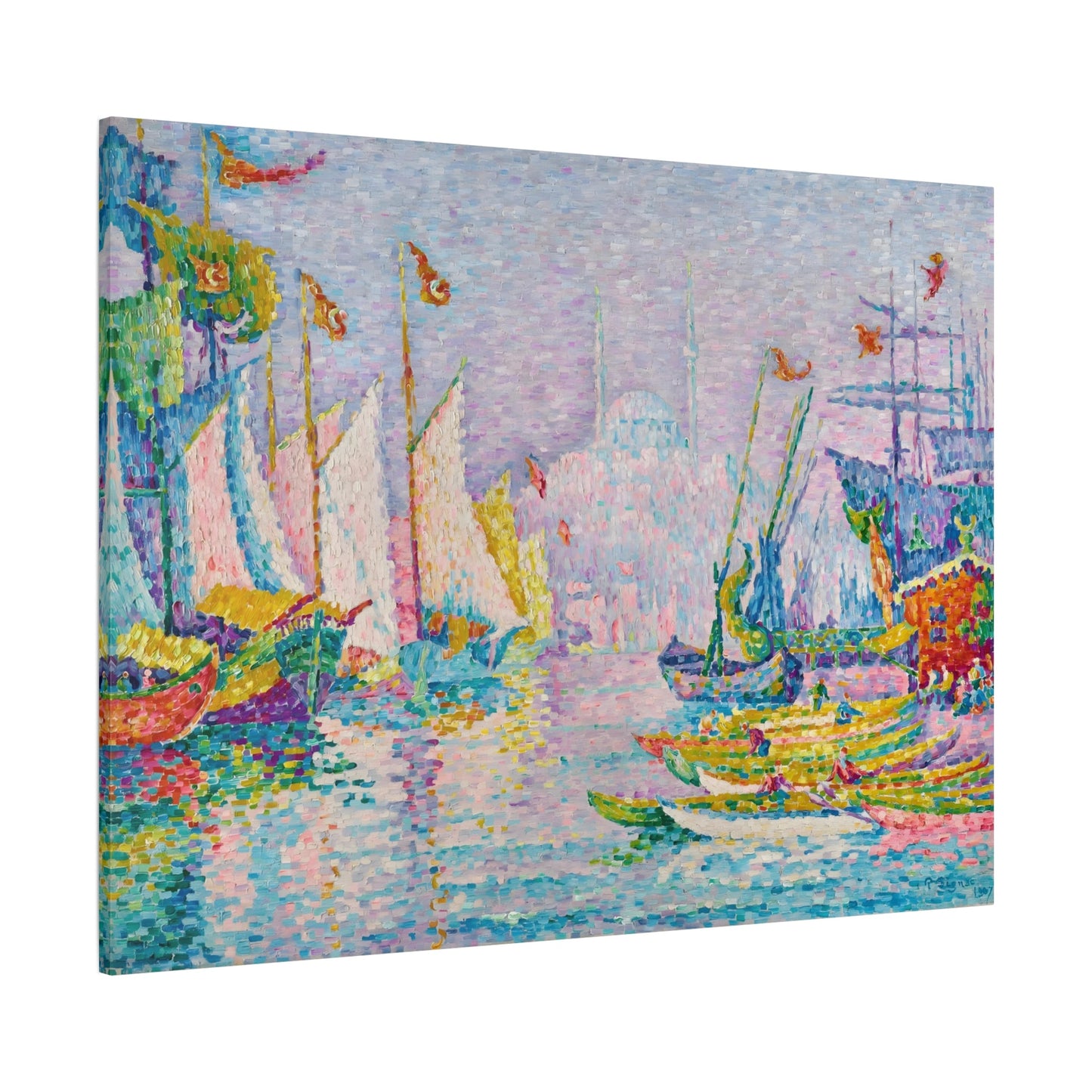 Abstract Morning Boat Canvas Signac Wall Art Print - YesArtYes