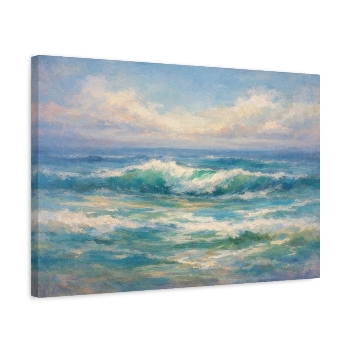 Abstract Ocean Waves Nature - Canvas Wall Art Print - YesArtYes